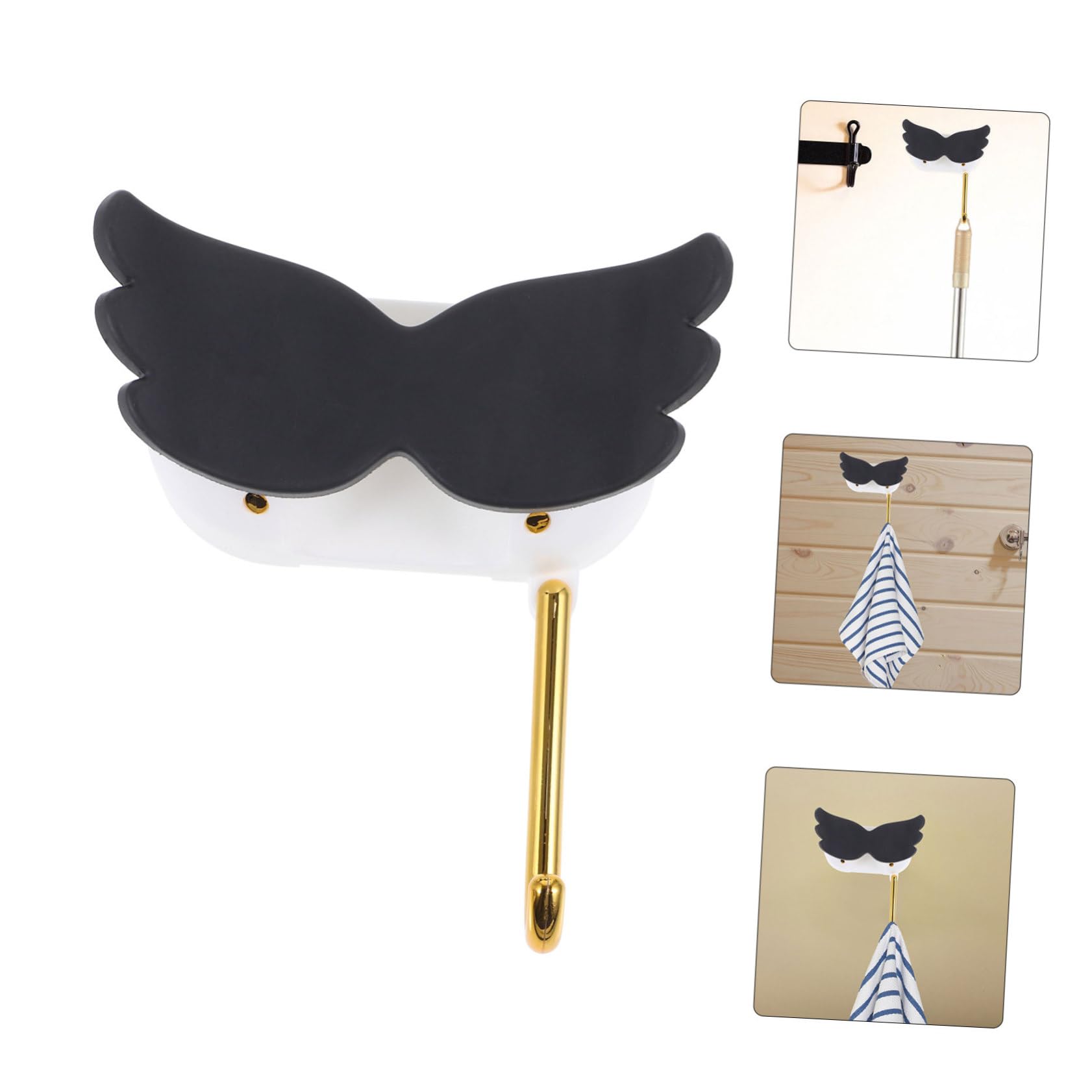 Self Adhesive Mop Holder with Cartoon Design Punch Wall Mount Broom Gripper Hook for Bathroom and Kitchen Easy Installation Versatile Organizer for Cleaning Tools