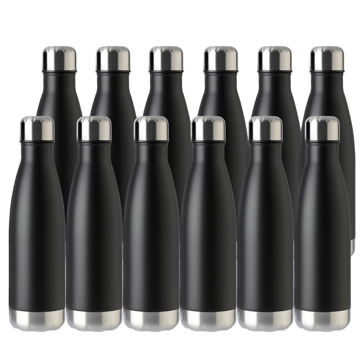 17oz Sport Water Bottle 12 Pack Vacuum Insulated Stainless Steel Leak (12 Count)