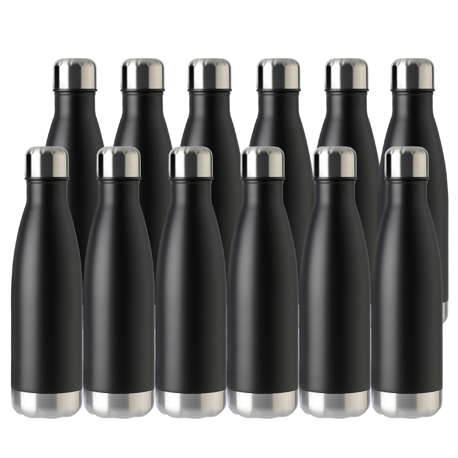 17oz Sport Water Bottle 12 Pack Vacuum Insulated Stainless Steel Leak (12 Count)