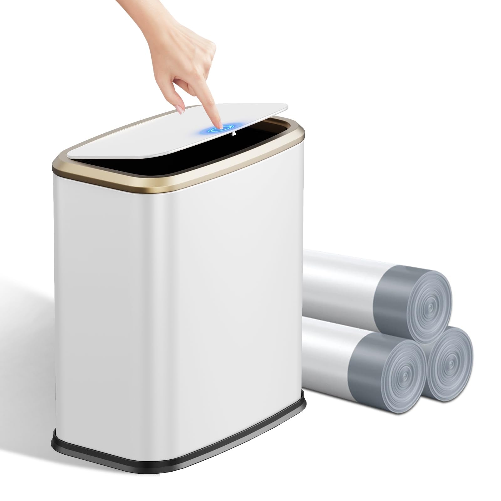 2.1 Gallon Bathroom Trash Can with Lid Press Top