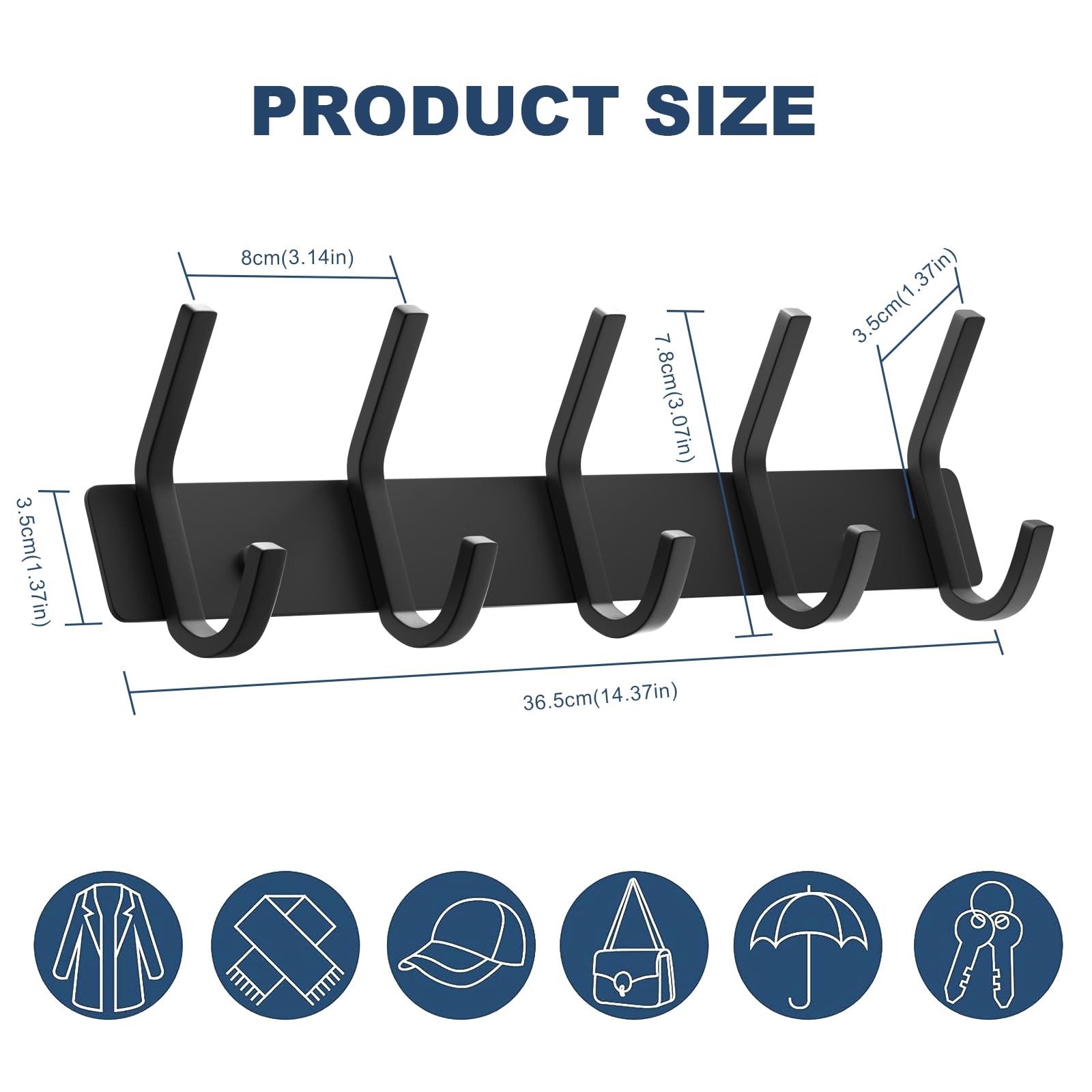 Wall Hooks Heavy Duty Aluminum Towel Hooks for Hanging Coat