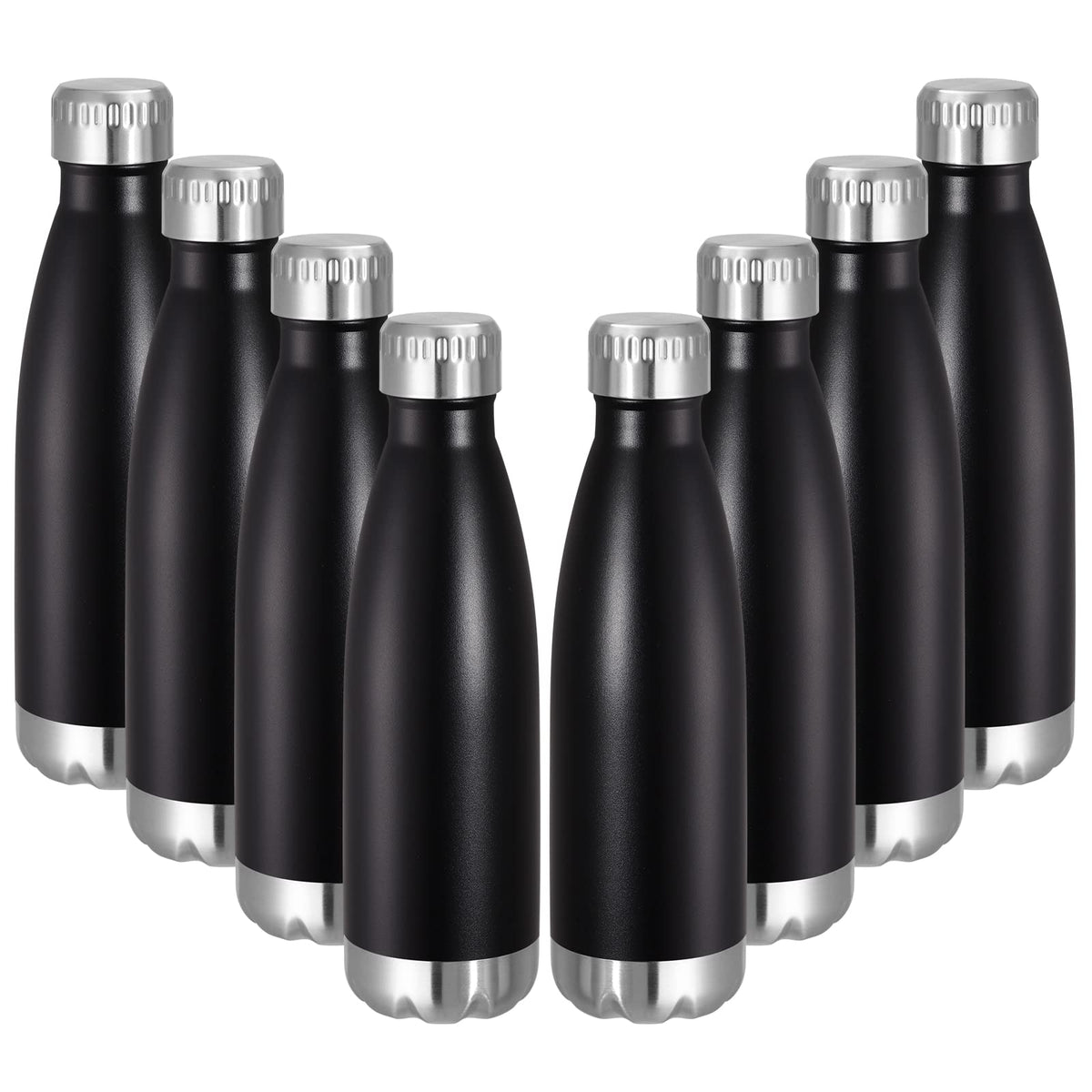 17oz Stainless Steel Water Bottles Bulk (8 Count)