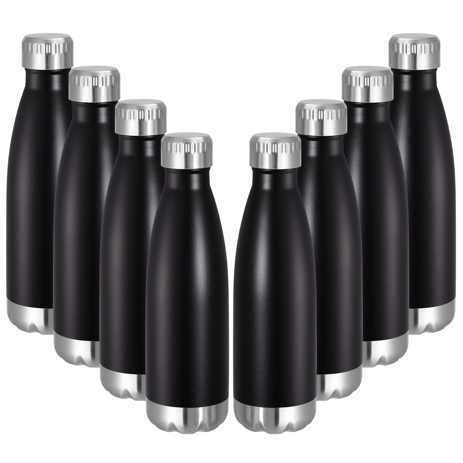 17oz Stainless Steel Water Bottles Bulk (8 Count)