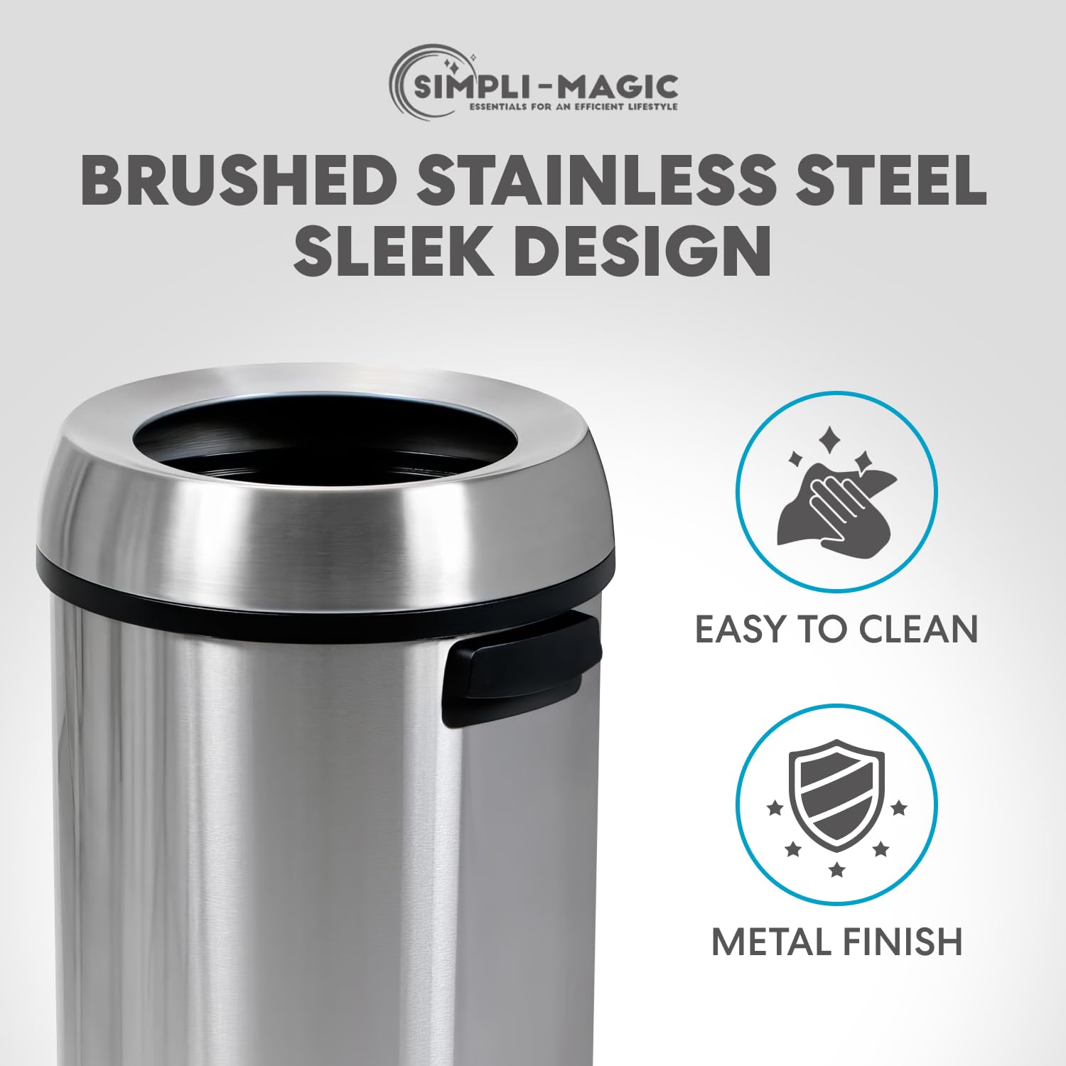 65 Liter Open Top Trash Can