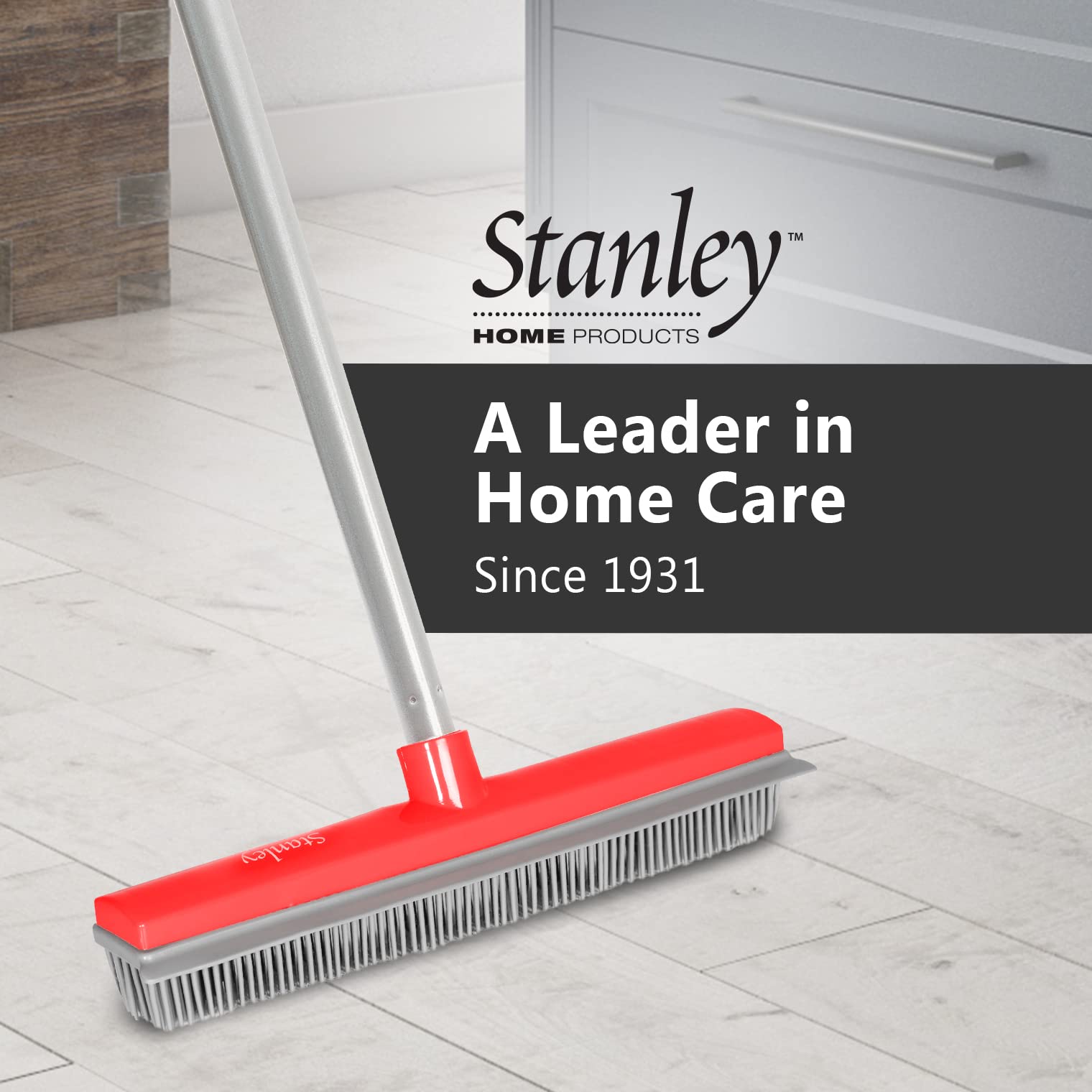 Rubber Broom with Adjustable Handle