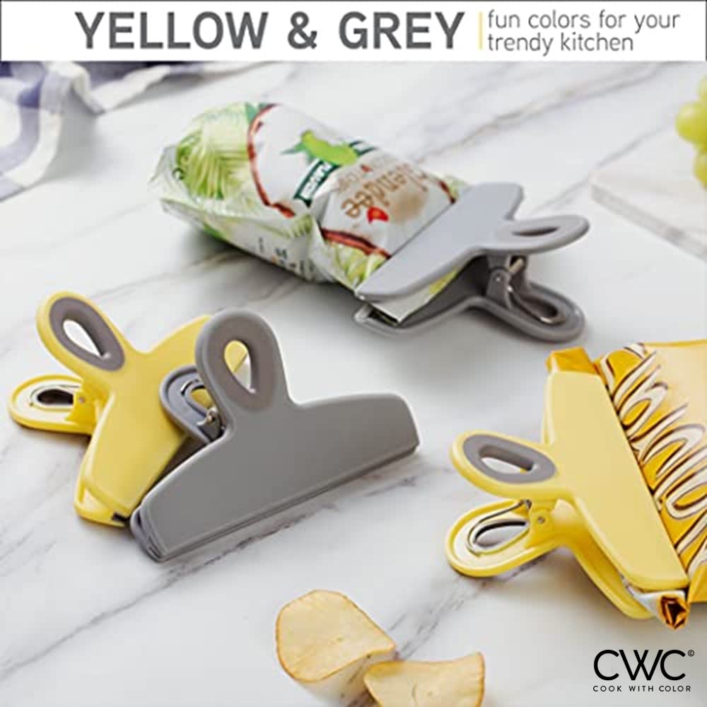 Bag Clips Heavy Duty Chip Clip and Refrigerator Magnet for Food Storage with Air Tight Seal Grip (8 Count)