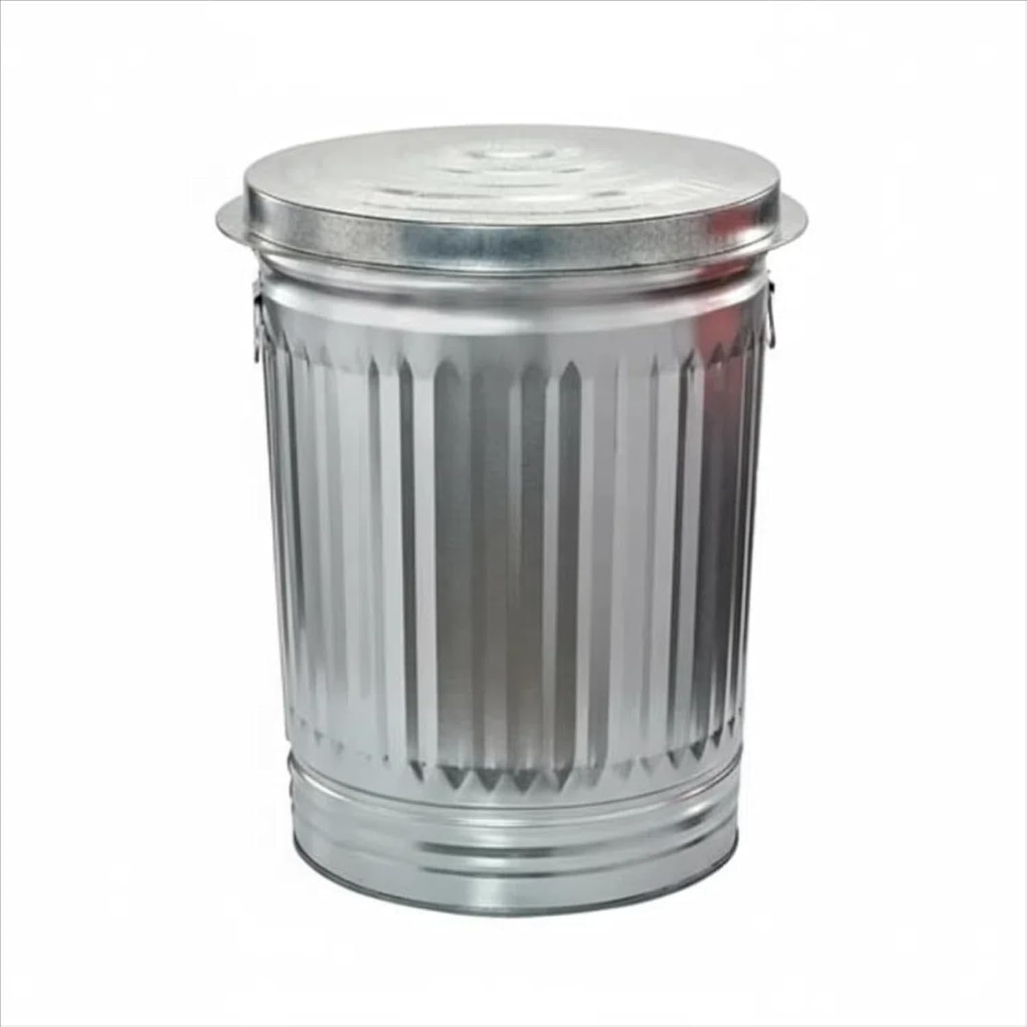 31 Gallon Metal Trash Can with Lid, Durable Silver Garbage Can-Easy to Clean,Suitable for Outdoor, Kitchen, Office