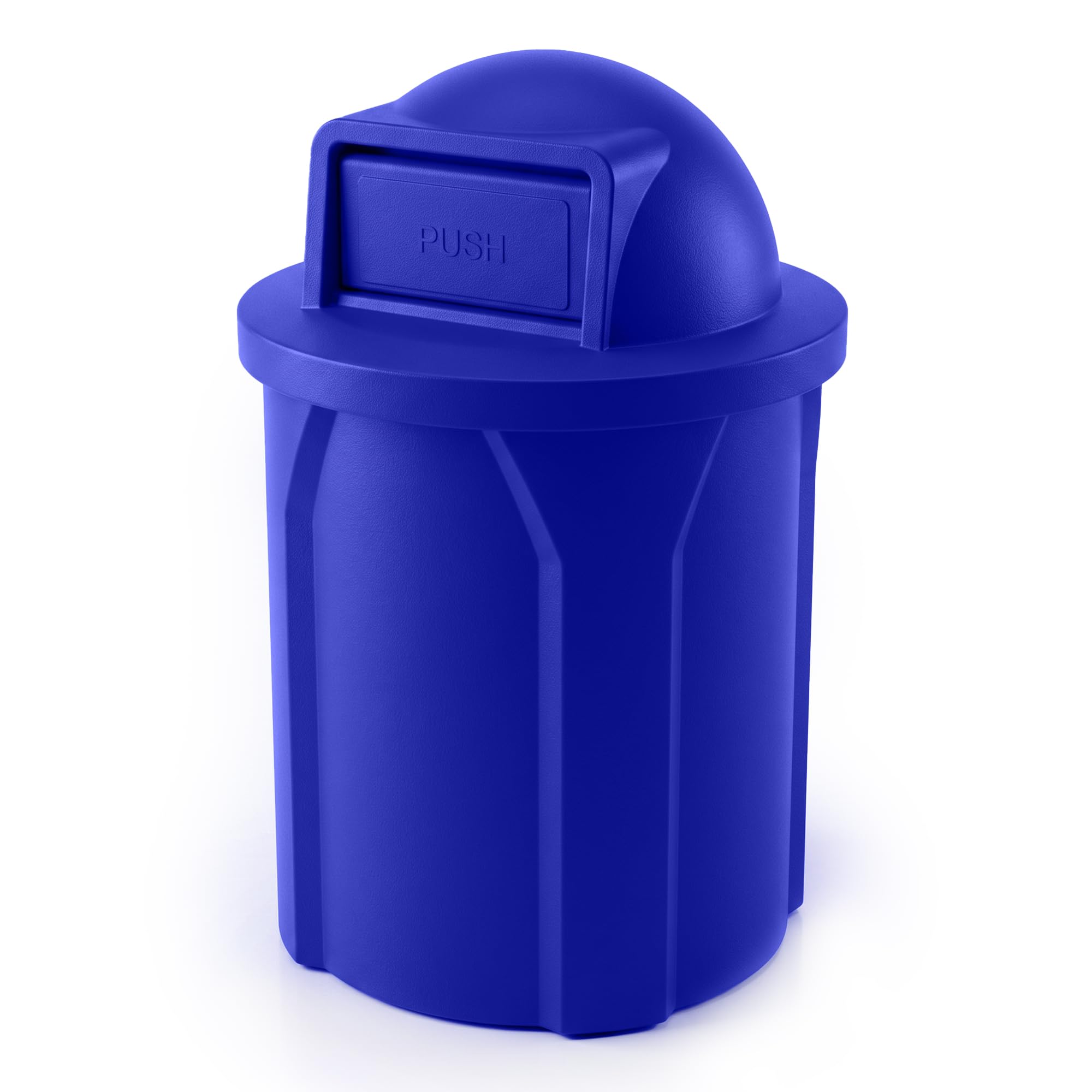 Campus Collection 42 Gallon Plastic Commercial Garbage Can with Push Lid