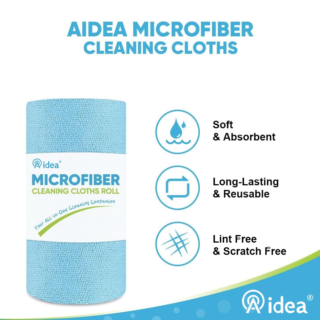 Microfiber Cleaning Cloth 330 Sheets 6 Roll (330 Count) - ModHome Supplies