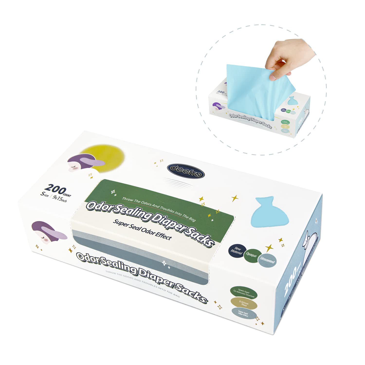 Odor Sealing Disposable Diaper Bags (200 Count)