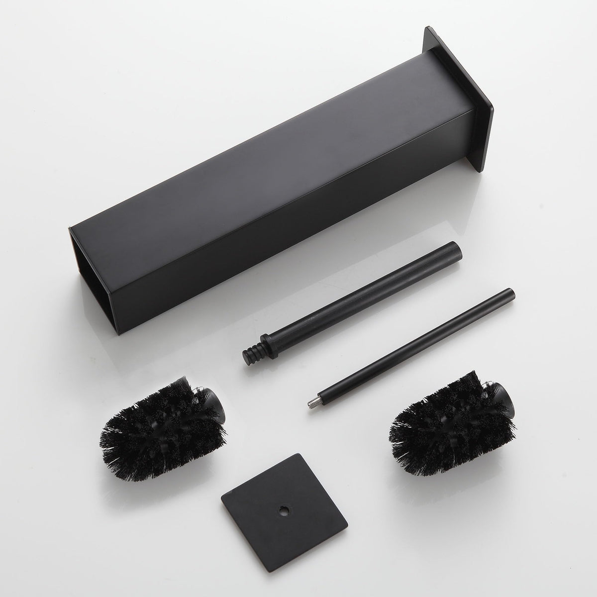 Toilet Brush and Holder Set Black Stainless Steel 304 Square Freestanding Toilet Brush for Bathroom