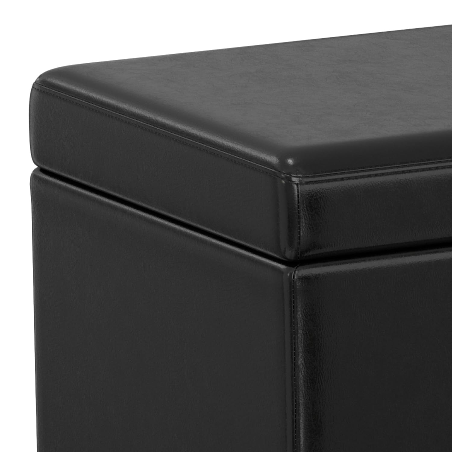 Castleford 48" Wide Linen Look Fabric Storage Ottoman in Grey