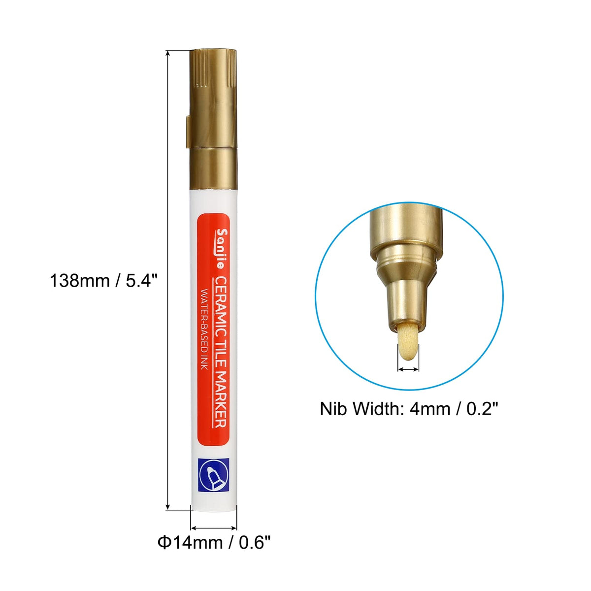Grout Pen 4 Pack Golden Tile Marker Waterproof Grout Sealer Pen Tile Repair Pens Paint Pens for Wall Floor Bathroom Kitchen Refresh (4 Count)
