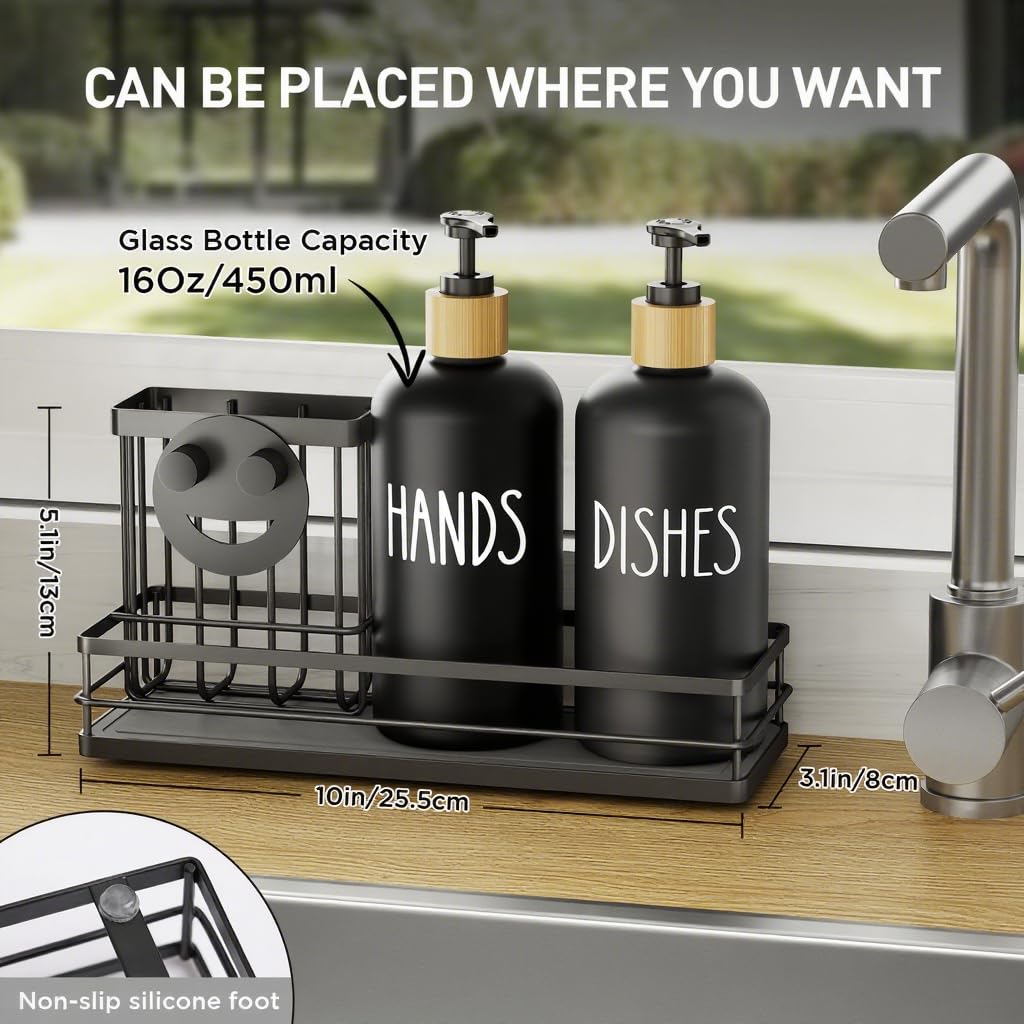 Kitchen Dish Soap Dispenser Set