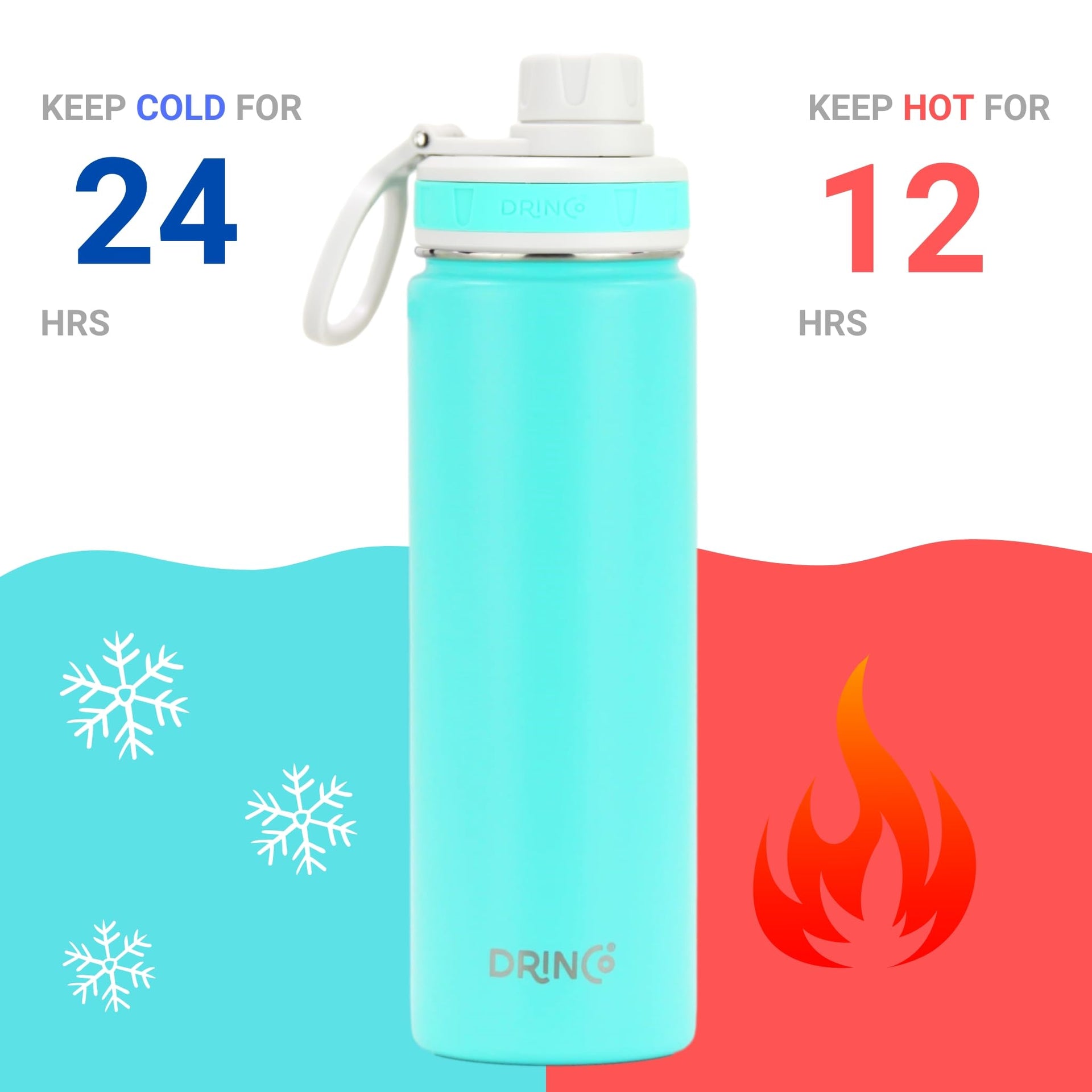 Stainless Steel Water Bottle Spout Lid Vacuum Insulated Double Wall Water Bottle Wide Mouth