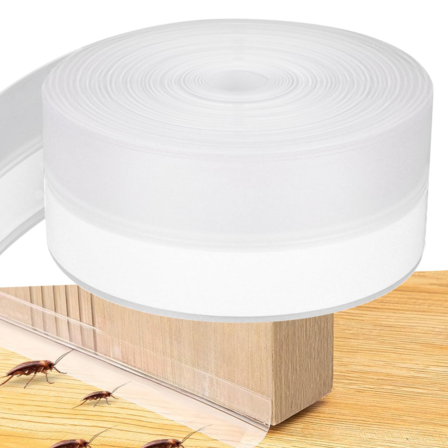 Weather Stripping Door Seal Strip 33 Feet Strip Bottom Draft Insulation Stopper Weatherproof Soundproof for Door Frame or Window Sealer Bathroom Shower Glass Gaps (33 Foot)