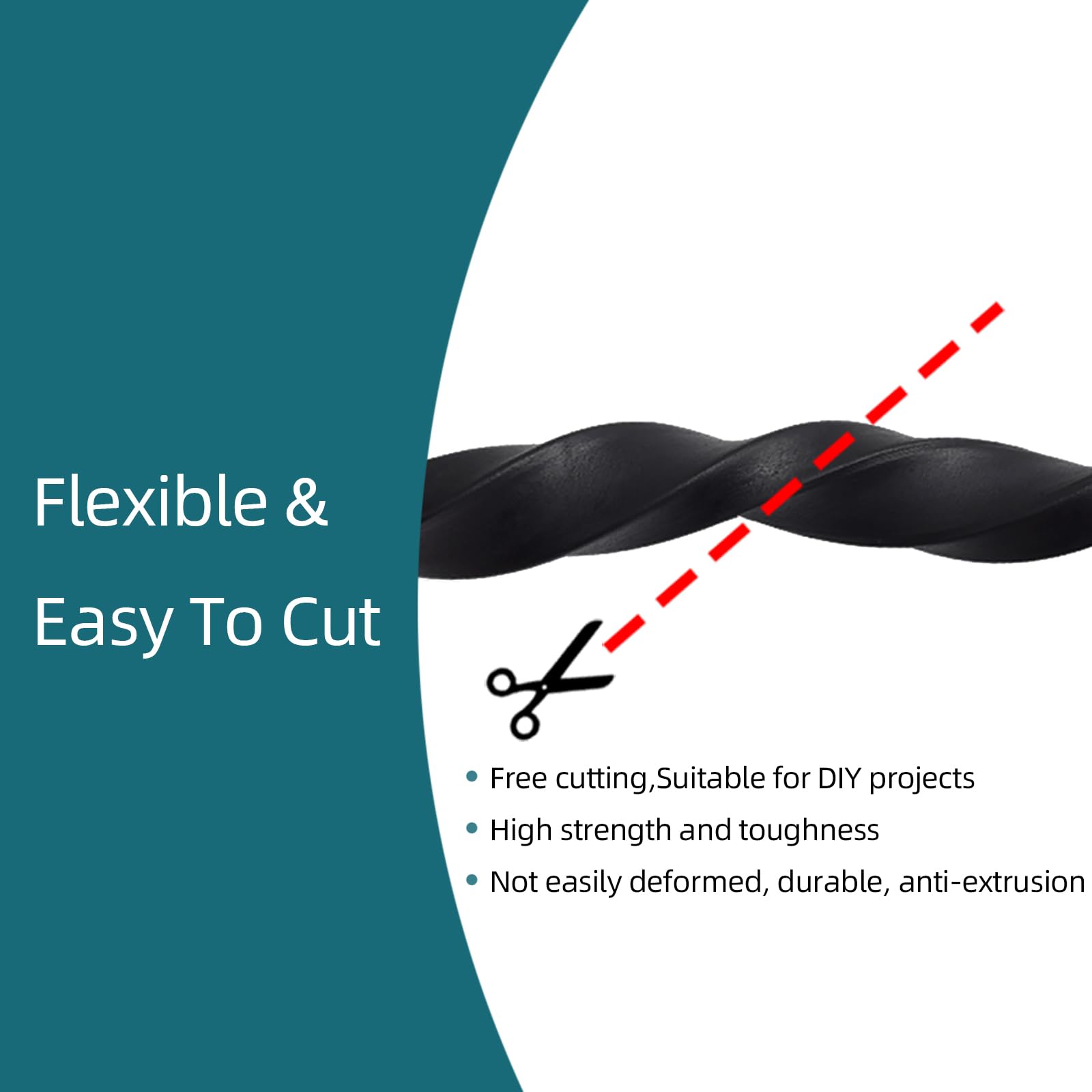 Solid Rectangle Rubber Seal with High Tack Self (26 Foot)