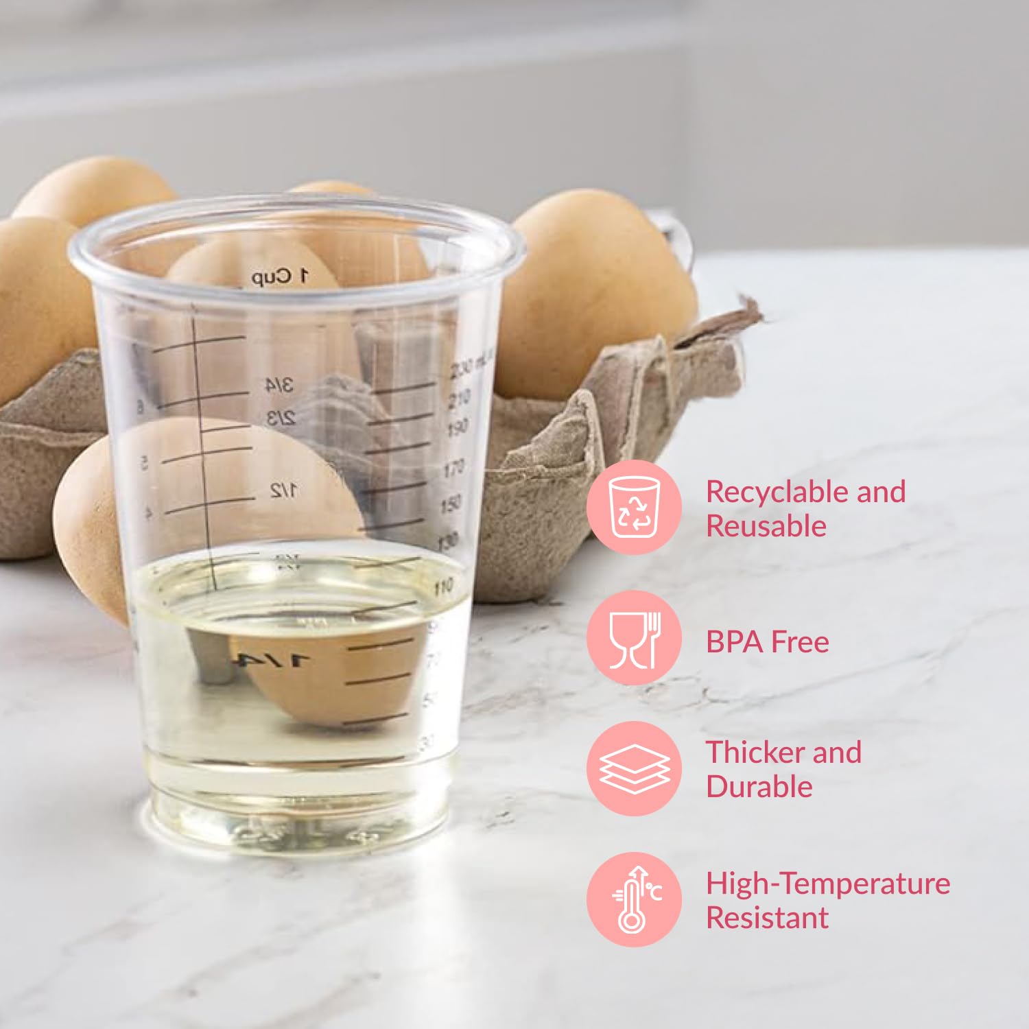 50 Disposable Measuring Cups 8 oz (50 Count (8 oz))