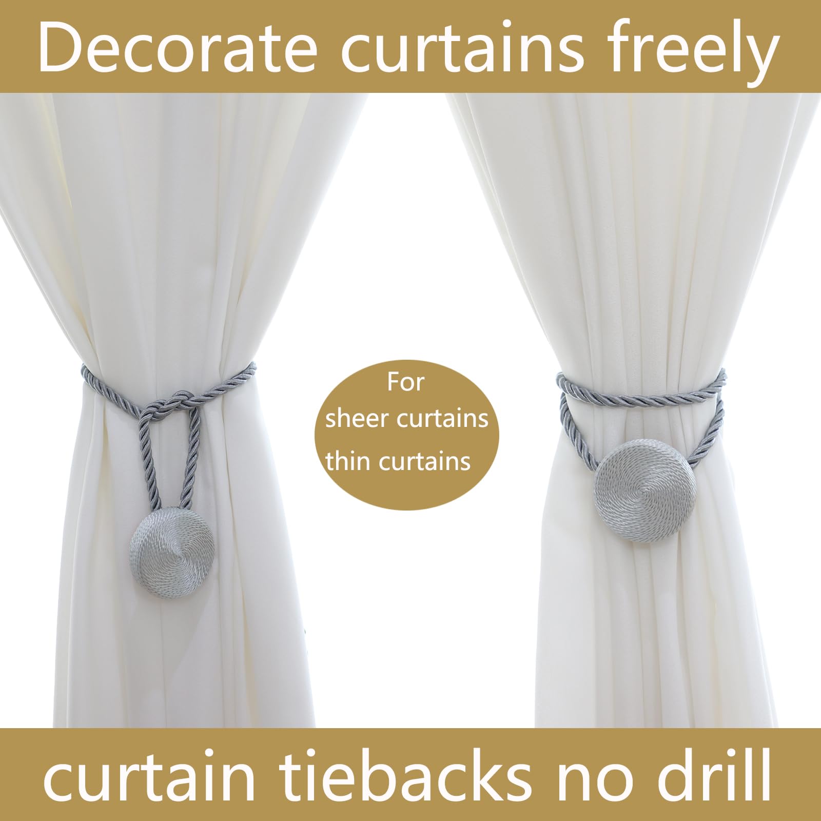 Magnetic Curtain Tiebacks (2 Count)