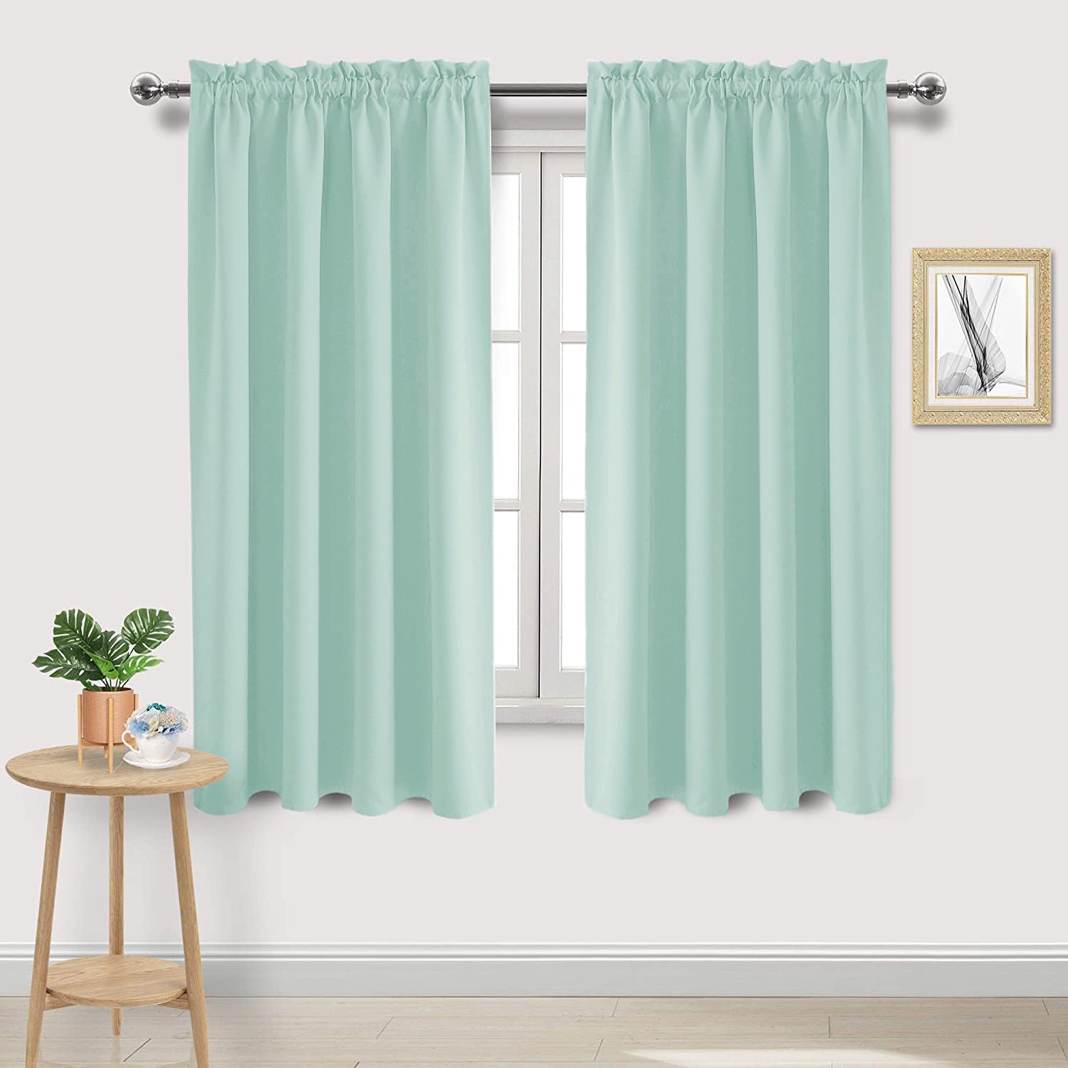 Blackout Curtains for Bedroom Living Room 52 x 63 Inch Long 2 Panels (2 Count)