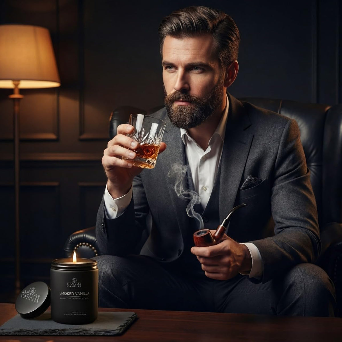 Men's Candle Gift Set; 4 x 8oz Scented Candles; Bay Rum (4 Count)