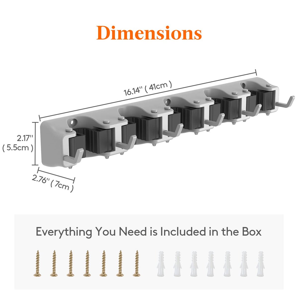 Mop and Broom Holder Organzier Wall Hanging Mount