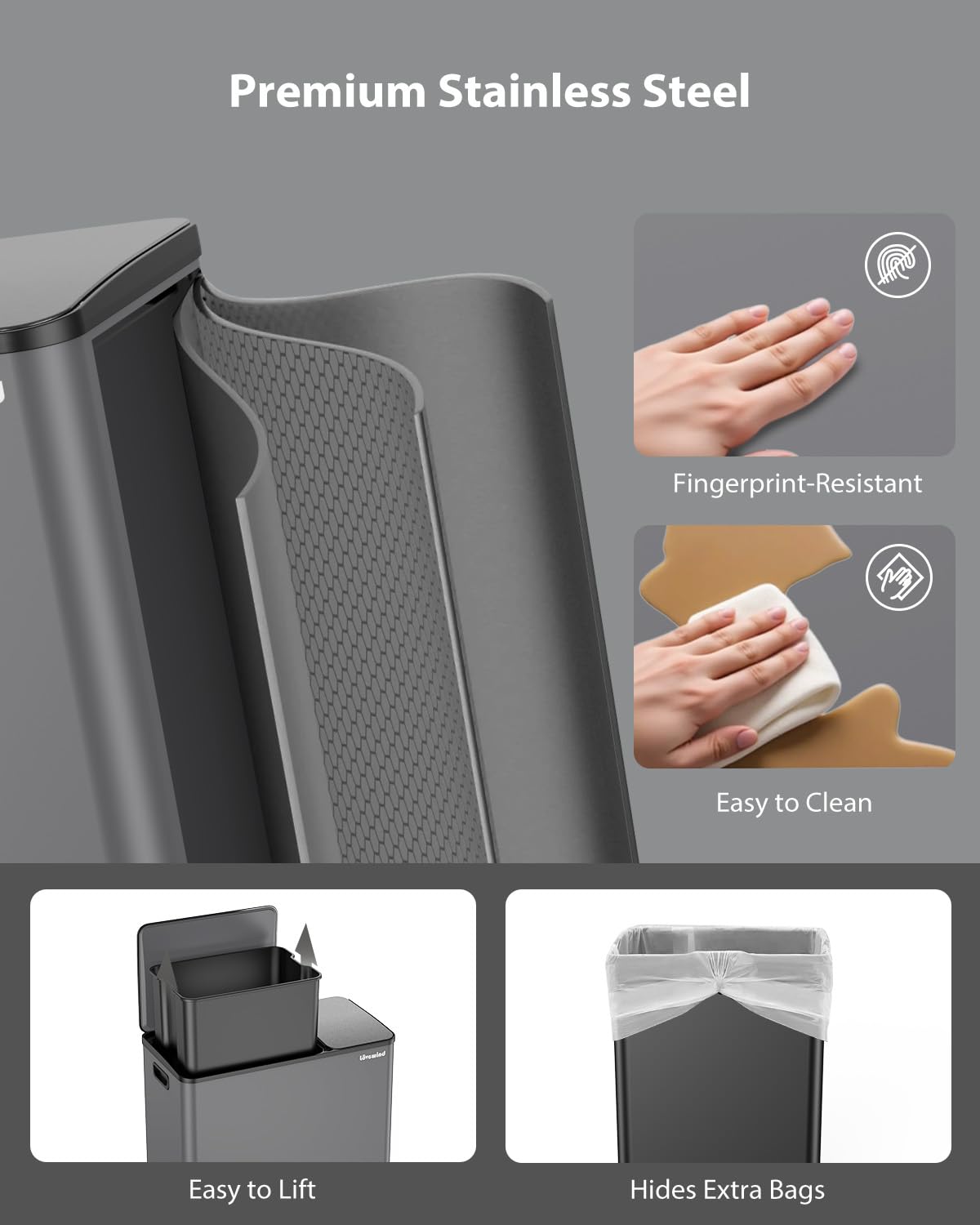Dual Trash and Recycling Bins for Kitchen