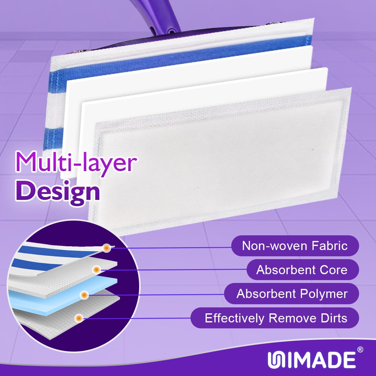 100 Count Mop Pad Refill Compatible with Swiffer WetJet