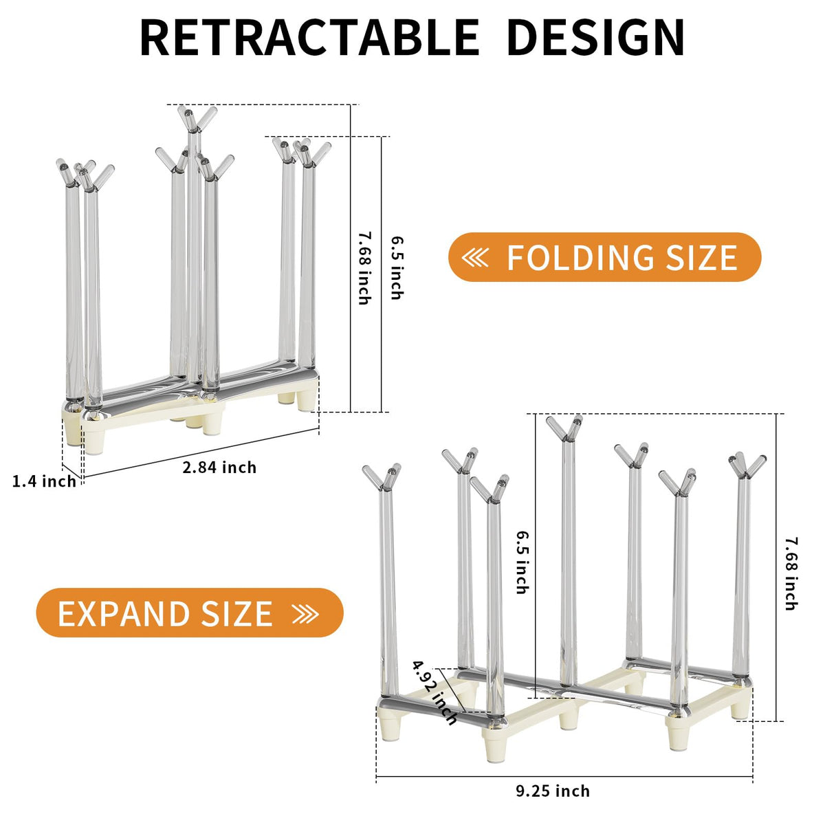 Retractable Cup Drying Rack (2 Count)