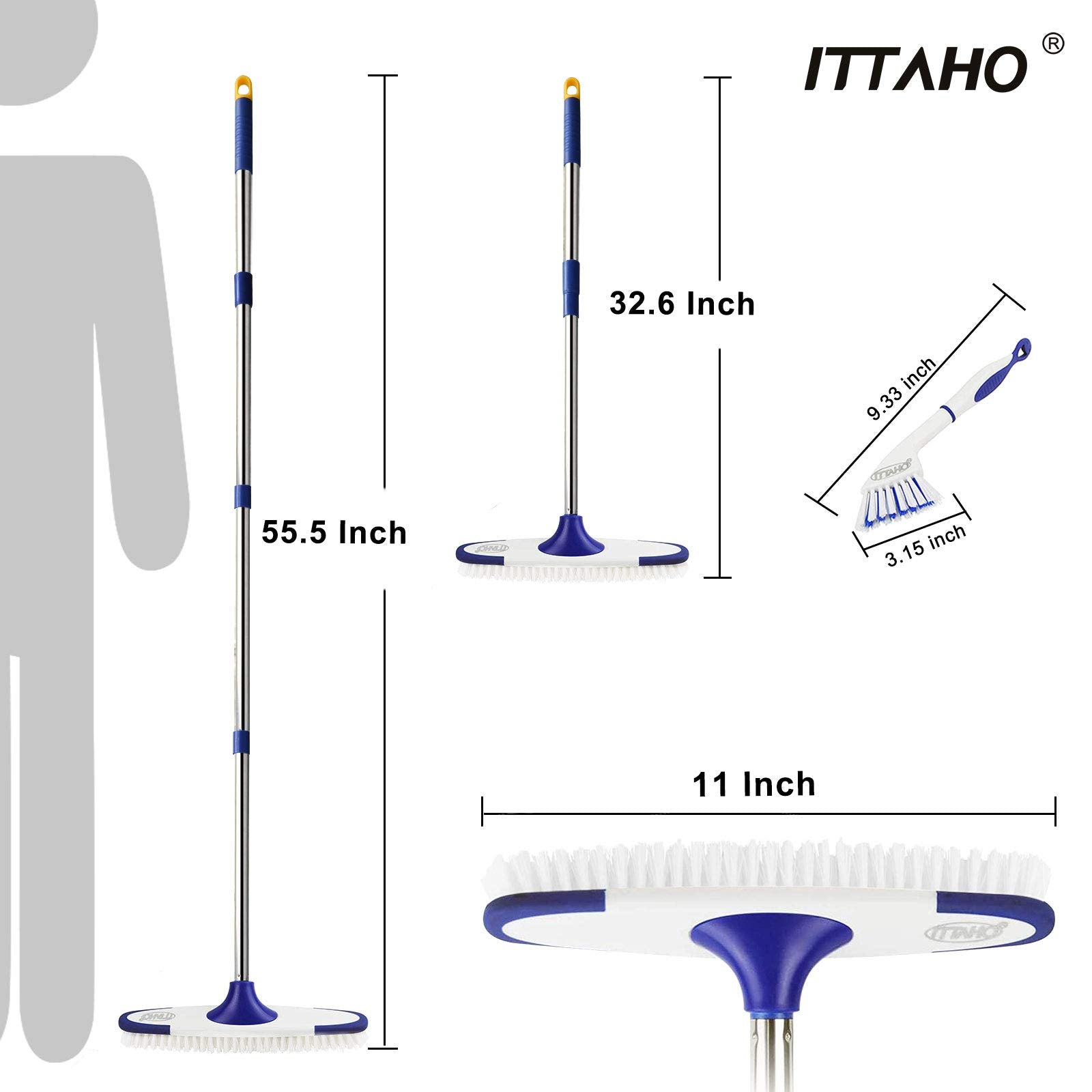Floor Scrub Brush with Long Handle