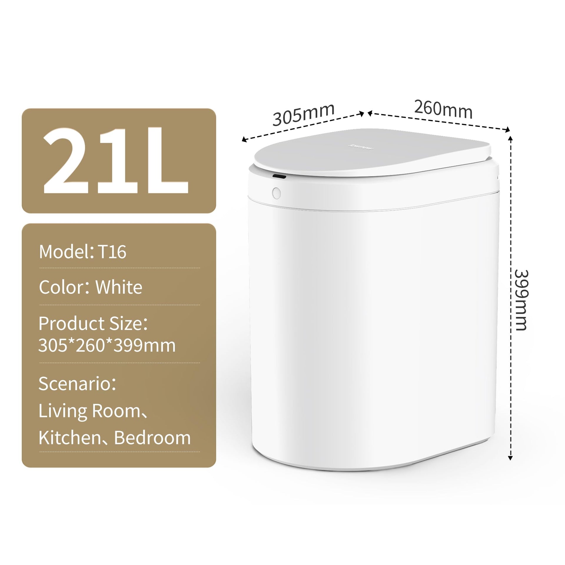 S2000 5.5 Gallons Smart Trash Can with Motion‑Sensor Lid