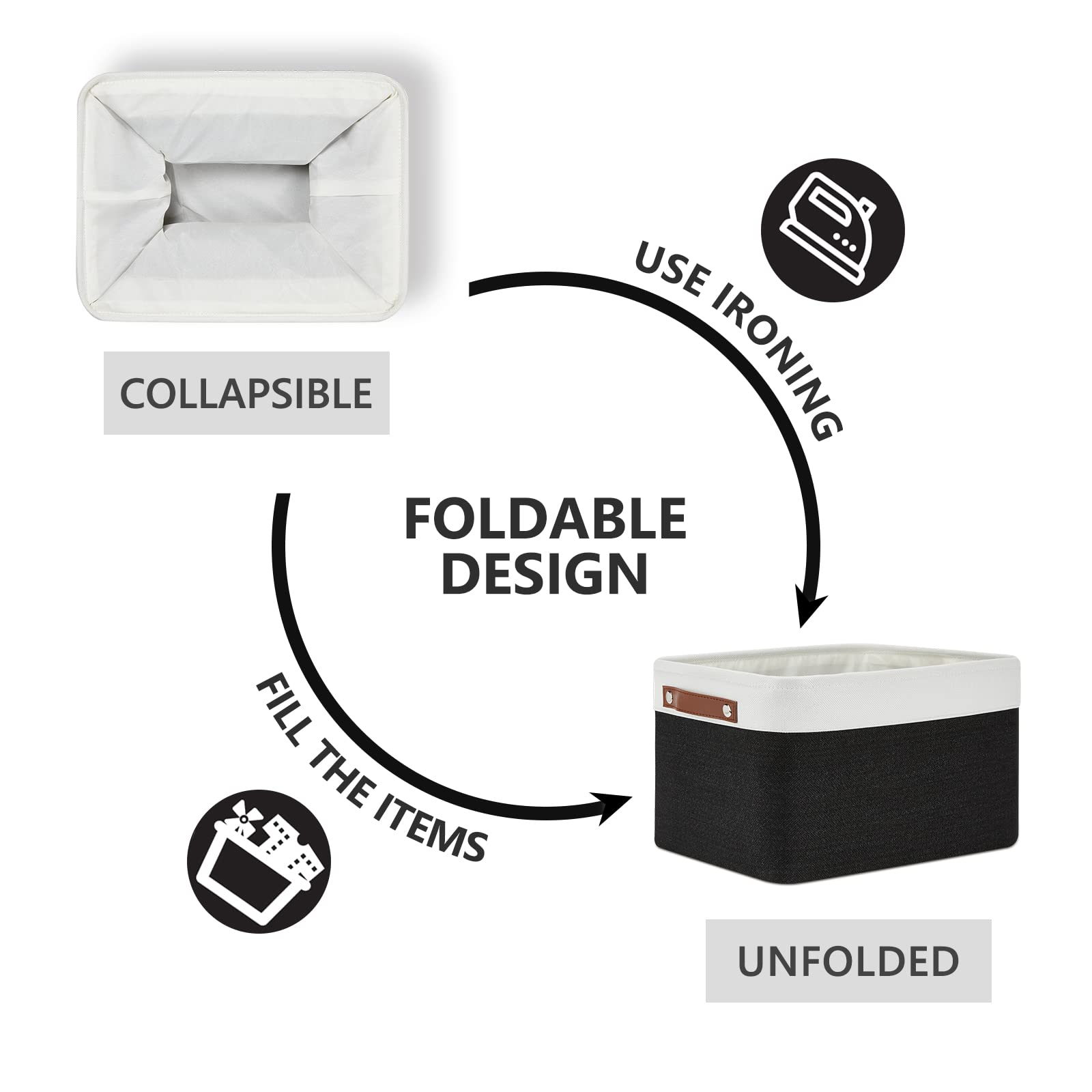 Canvas Storage Bin with Handles (3 Count)