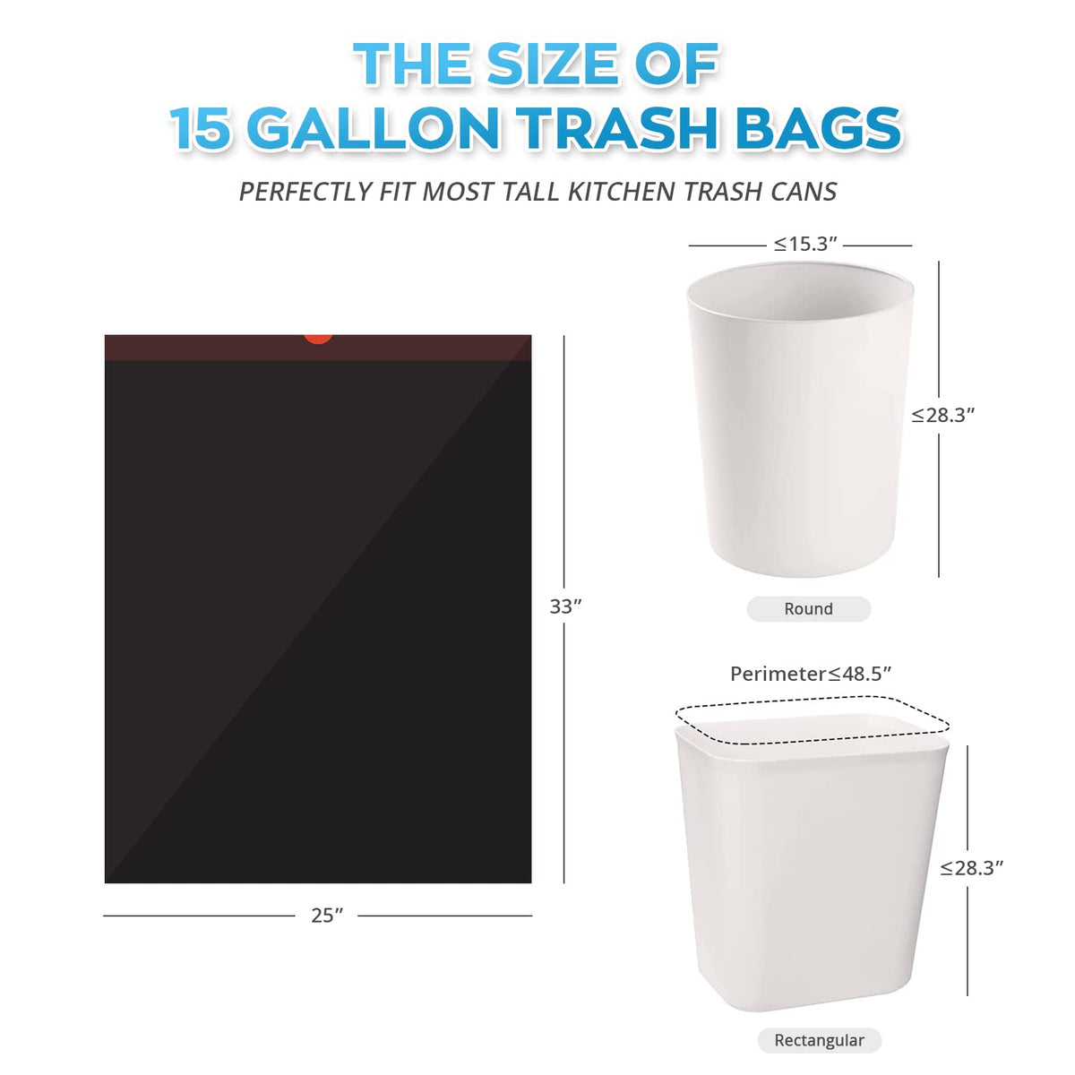 15 Gallon Drawstring Trash Bags (102 Count)
