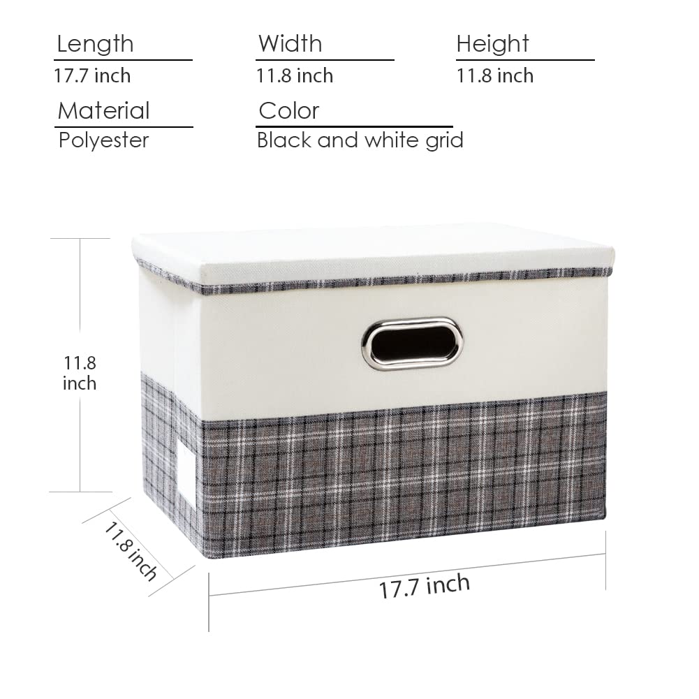 Large Collapsible Storage Bins with Lids [3 (3 Count)