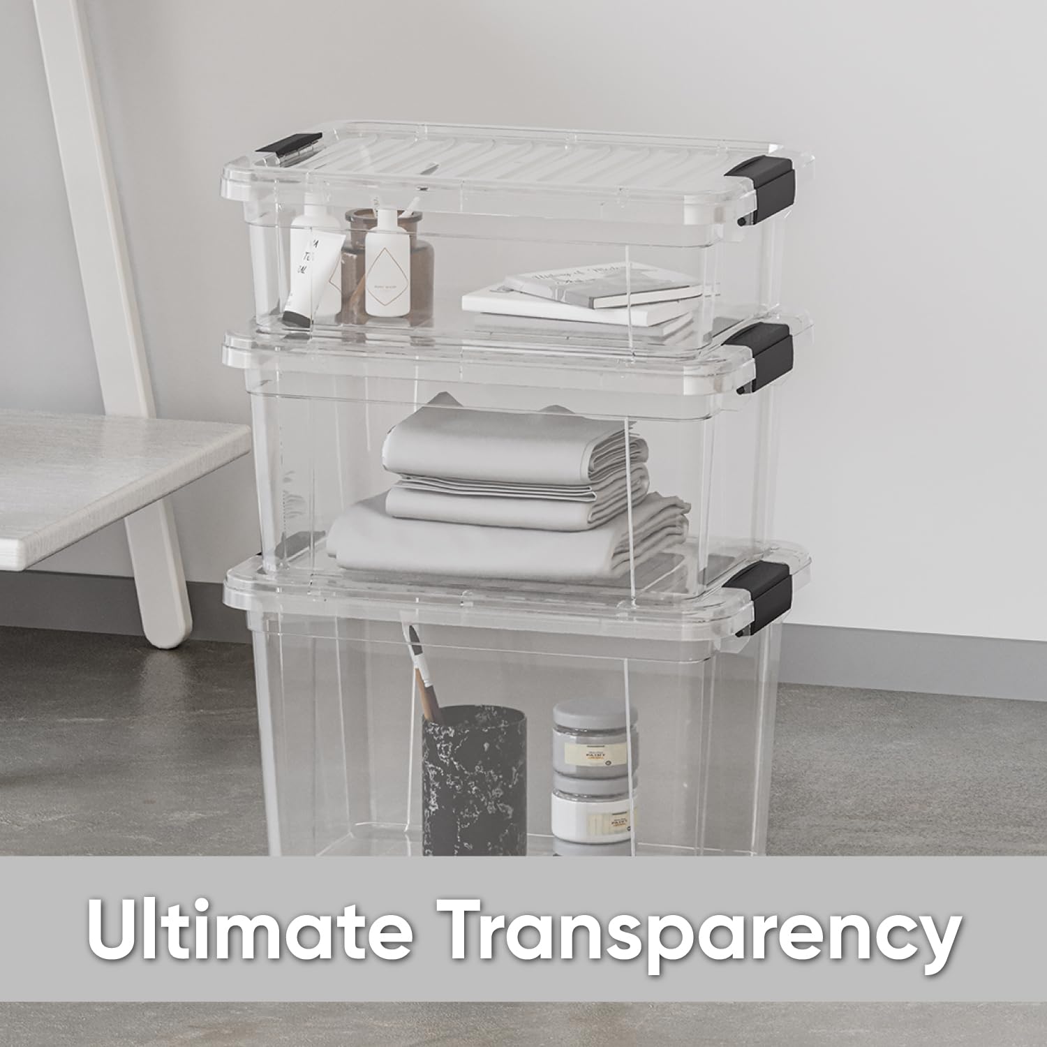 Clear Storage Boxes with Lids (2 Count)