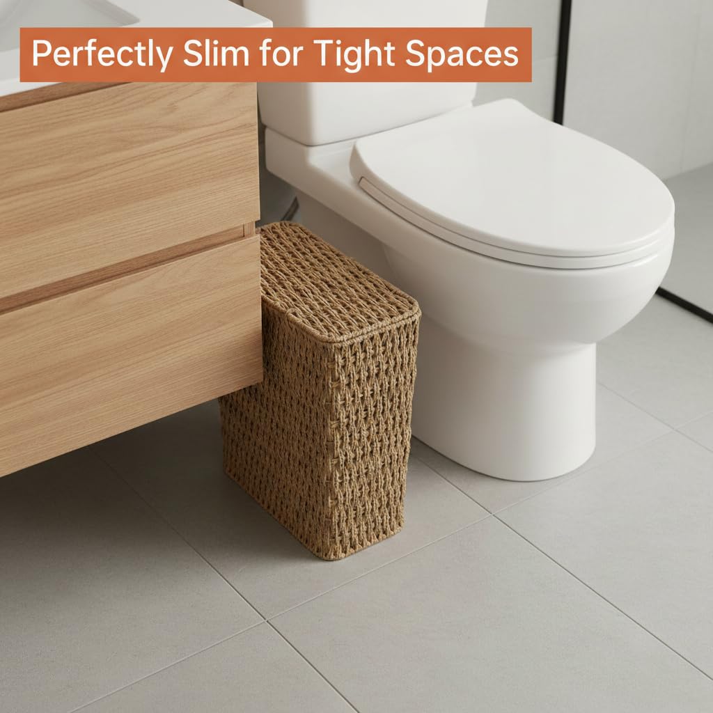 3 Gallon Paper Rope Bathroom Trash Can