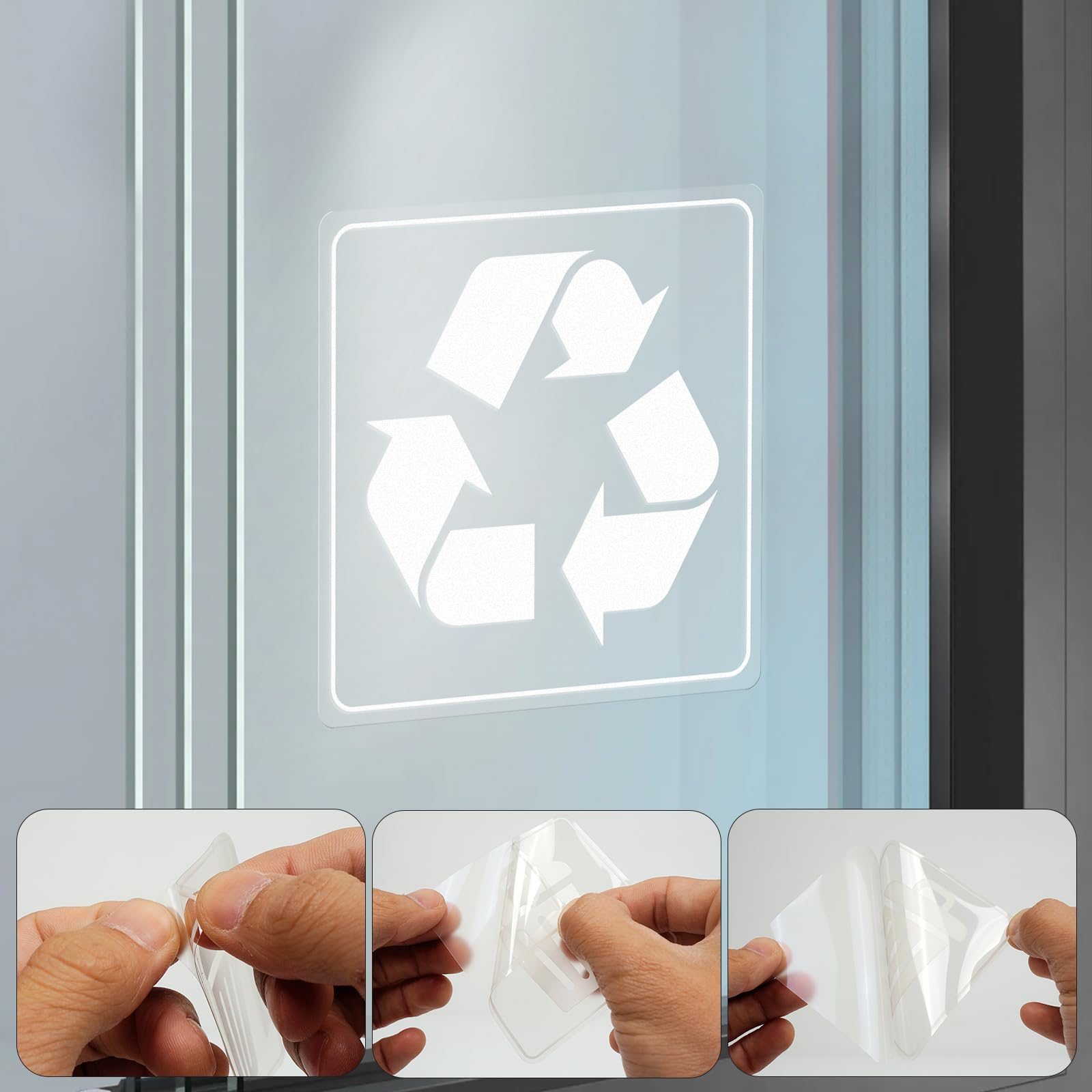 10 Pack Recycle and Trash Clear Stickers Recycling Labels 3 Inches (10 Count)