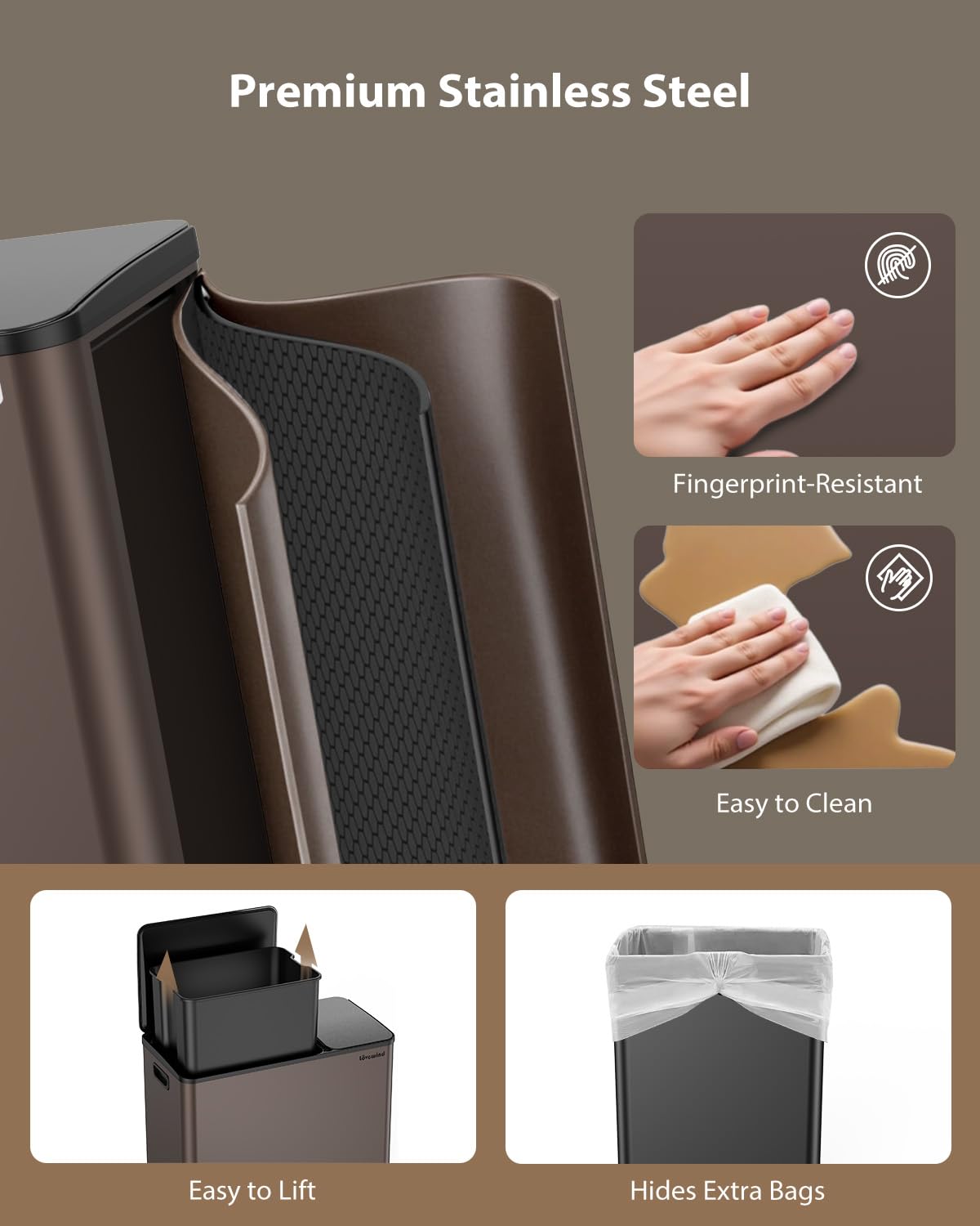 Dual Trash and Recycling Bins for Kitchen
