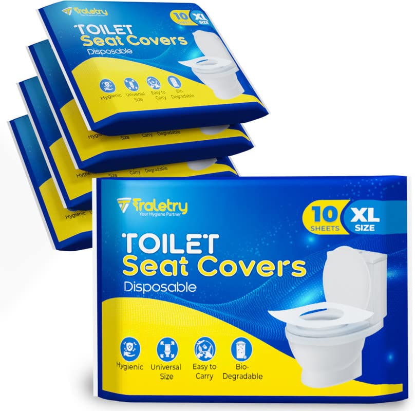 Toilet Seat Covers Disposable Flushable Travel Pack of 50 (50 Count)