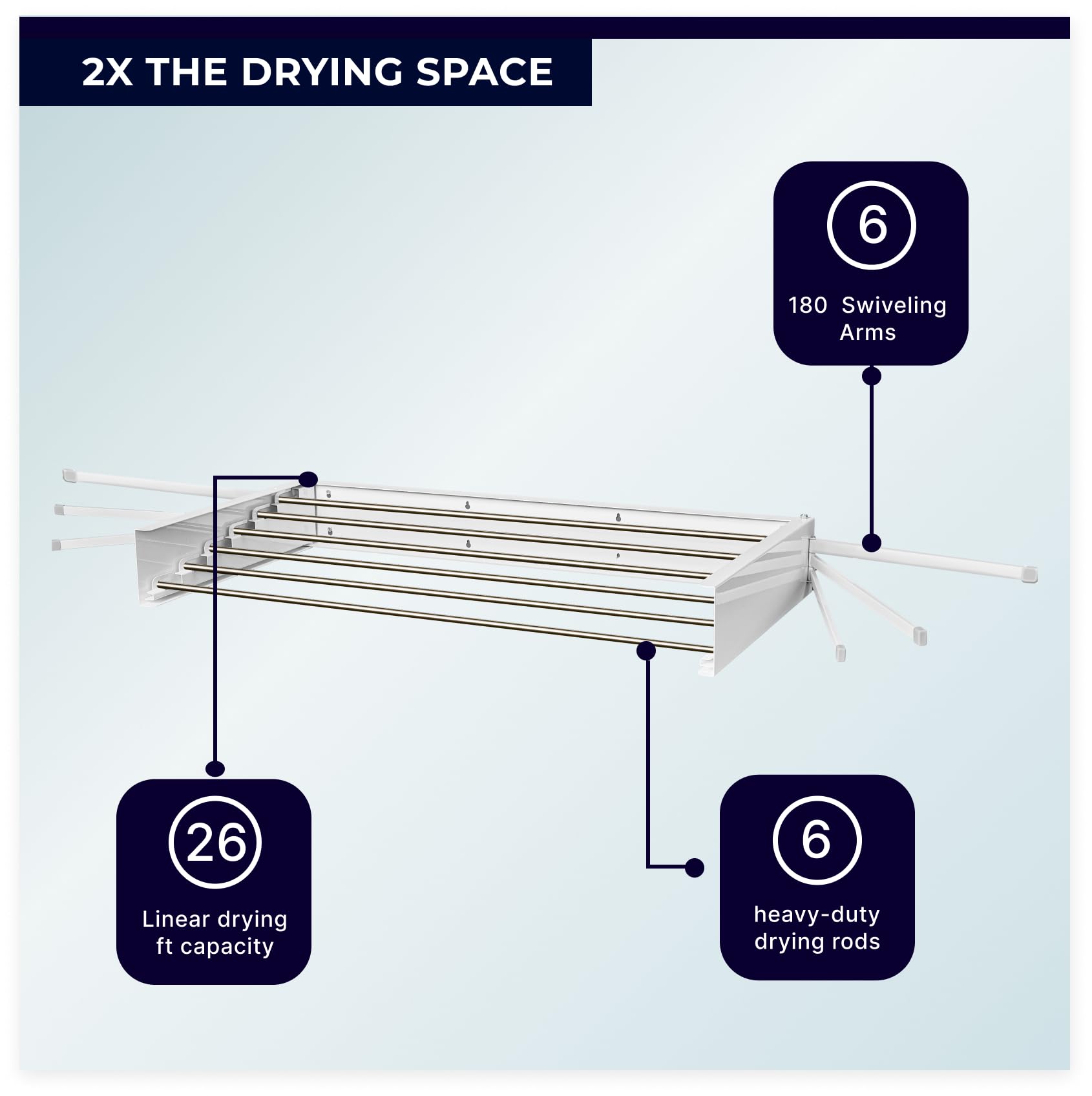 Wall Mounted Clothes Drying Rack Foldable w