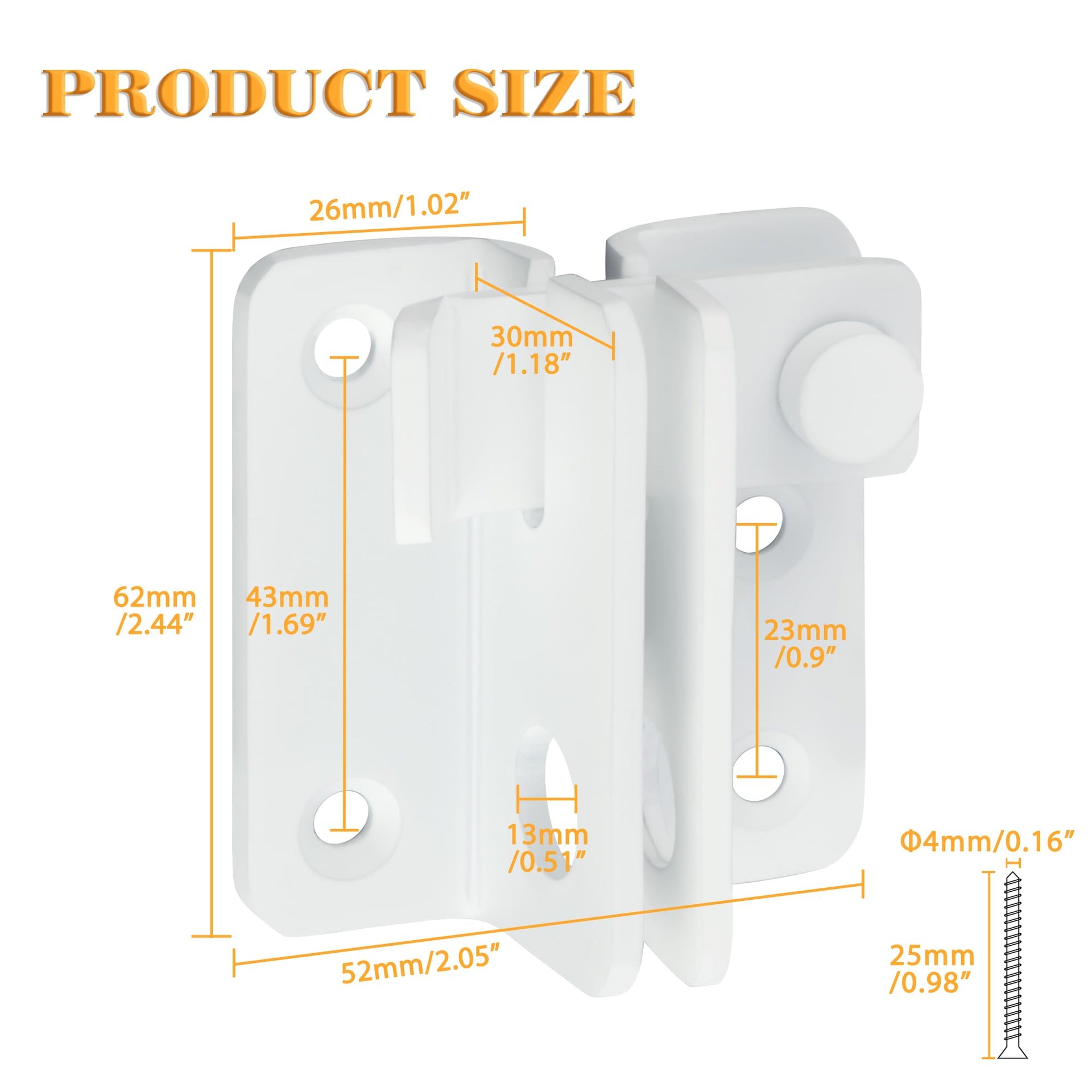 Flip Latch Gate Latches Slide Bolt Latch Safety Door Lock Catch for Barn Cabinet Pet Cage Garden Bathroom Garage Window Sliding Door