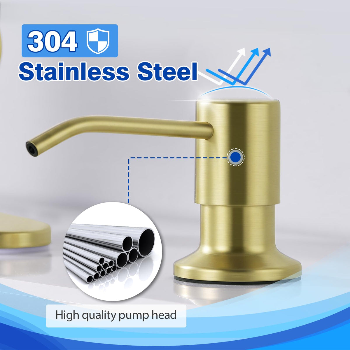 Gold Soap Dispenser for Kitchen Sink WEWE