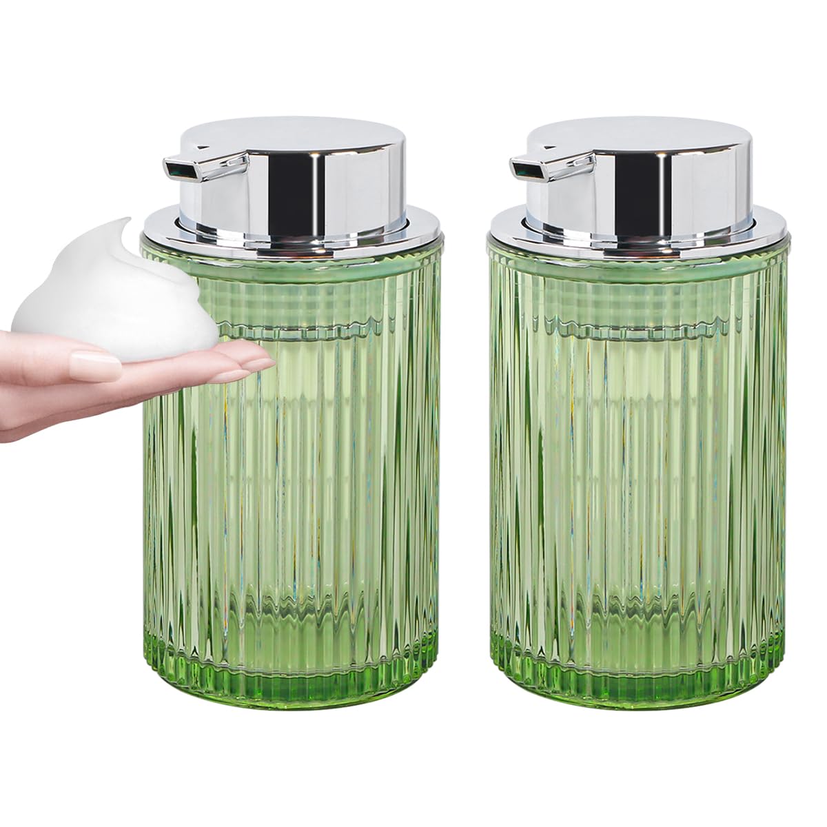 Foaming Soap Dispenser Bathroom Green Glass Foam Hand Soap Dispenser
