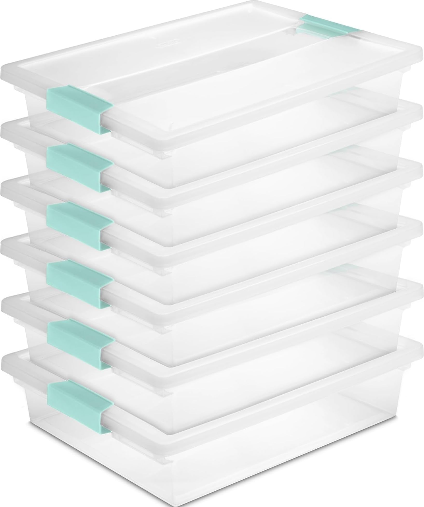 Clip Box Stackable Clear Plastic Bins (6 Count)