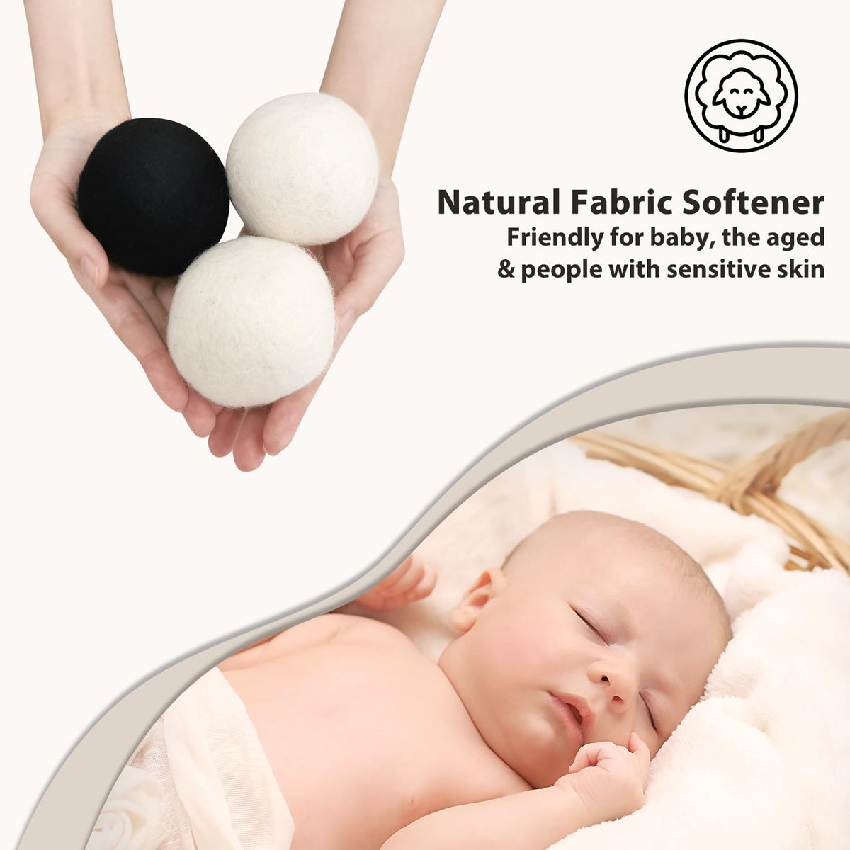 2.75"Wool Dryer Balls 12 Pack