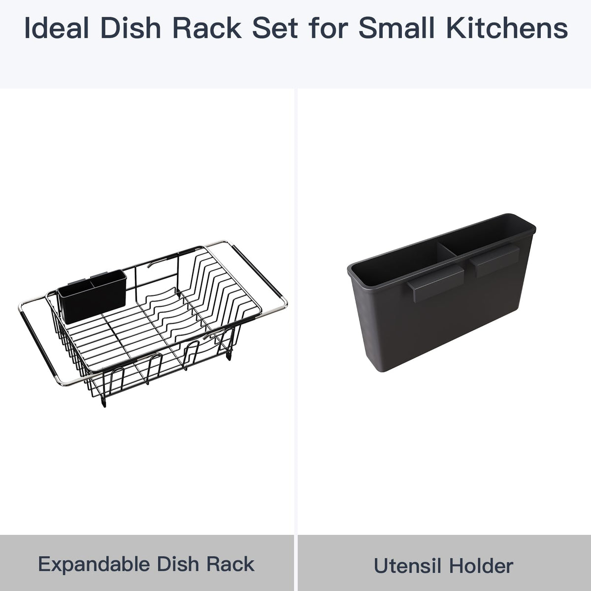 Dish Drying Rack Over The Sink with Utensil Holder