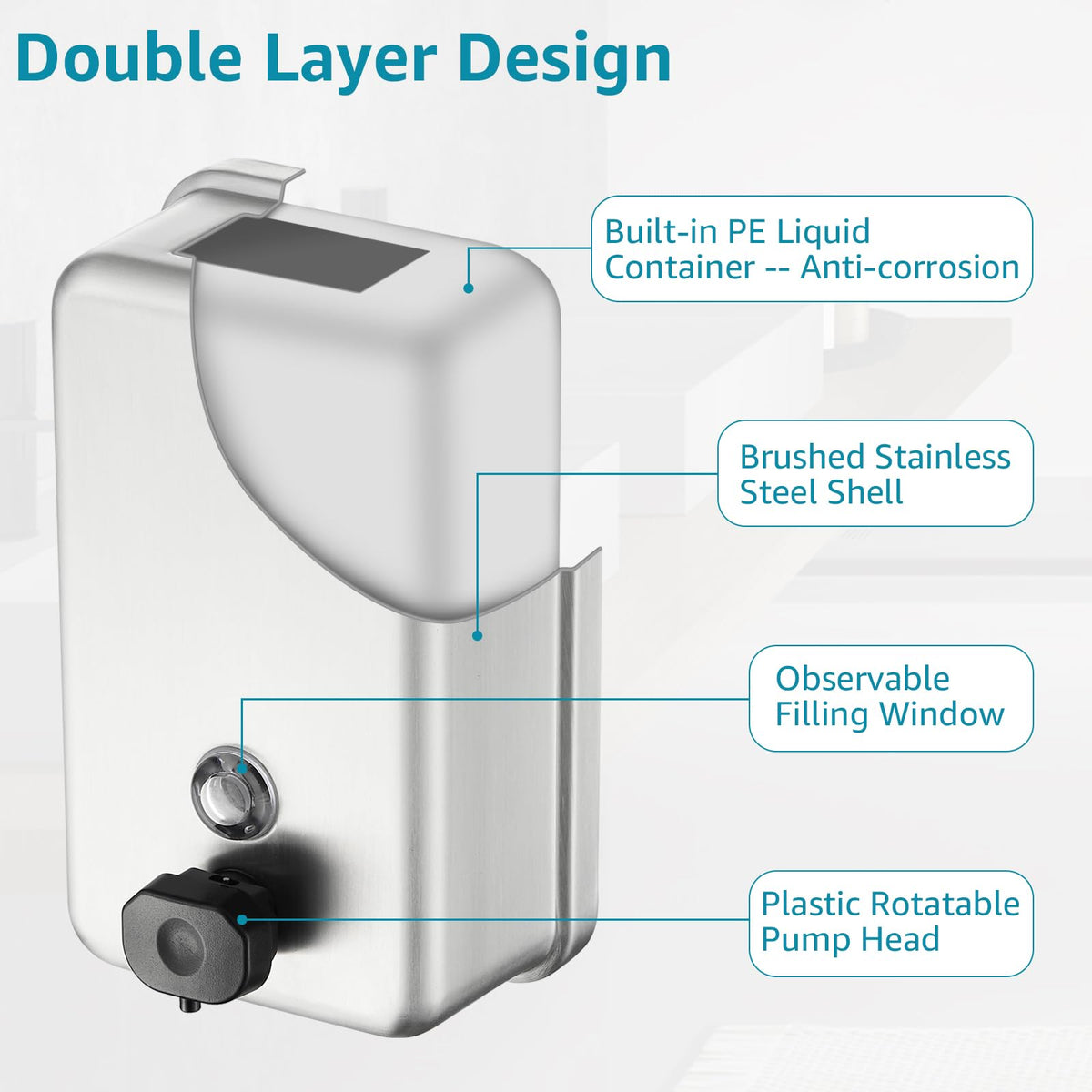 Commercial Wall Mount Soap Dispenser (2 Count)