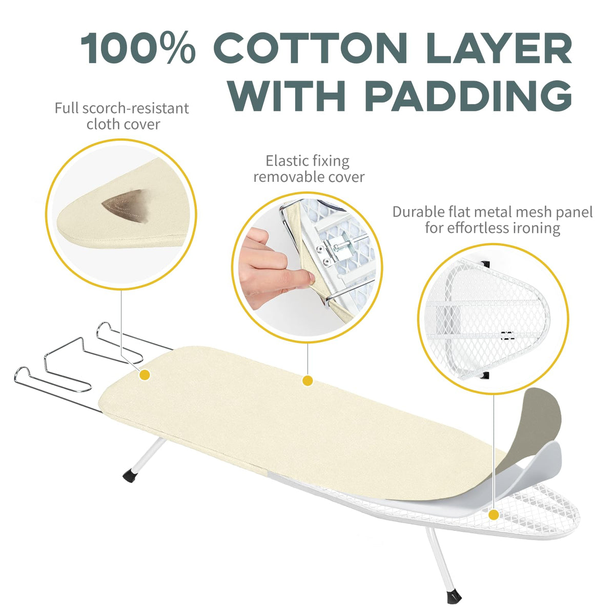 Metal Small Ironing Board Tabletop 31x12