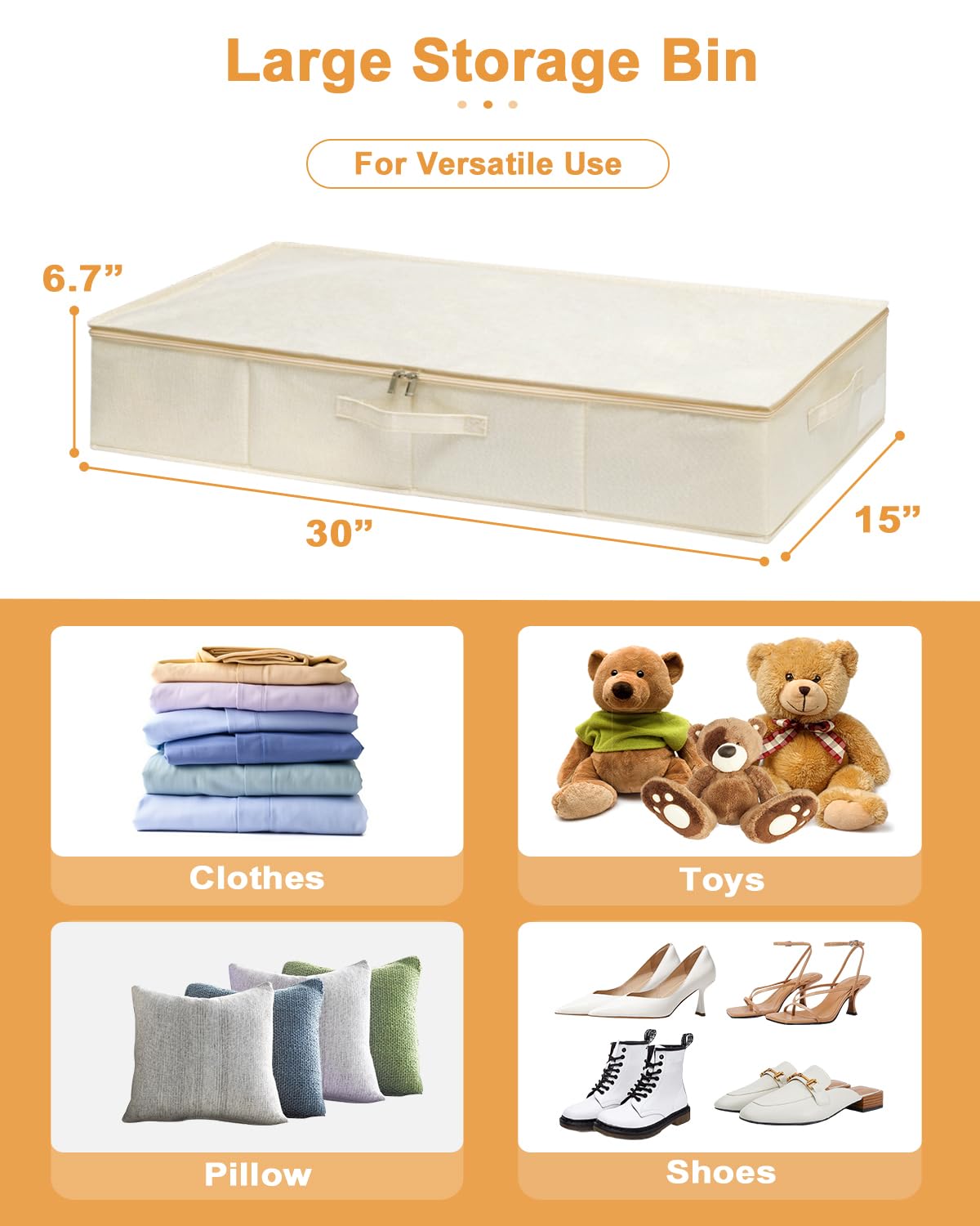 Sturdy Under Bed Storage Box (3 Count)