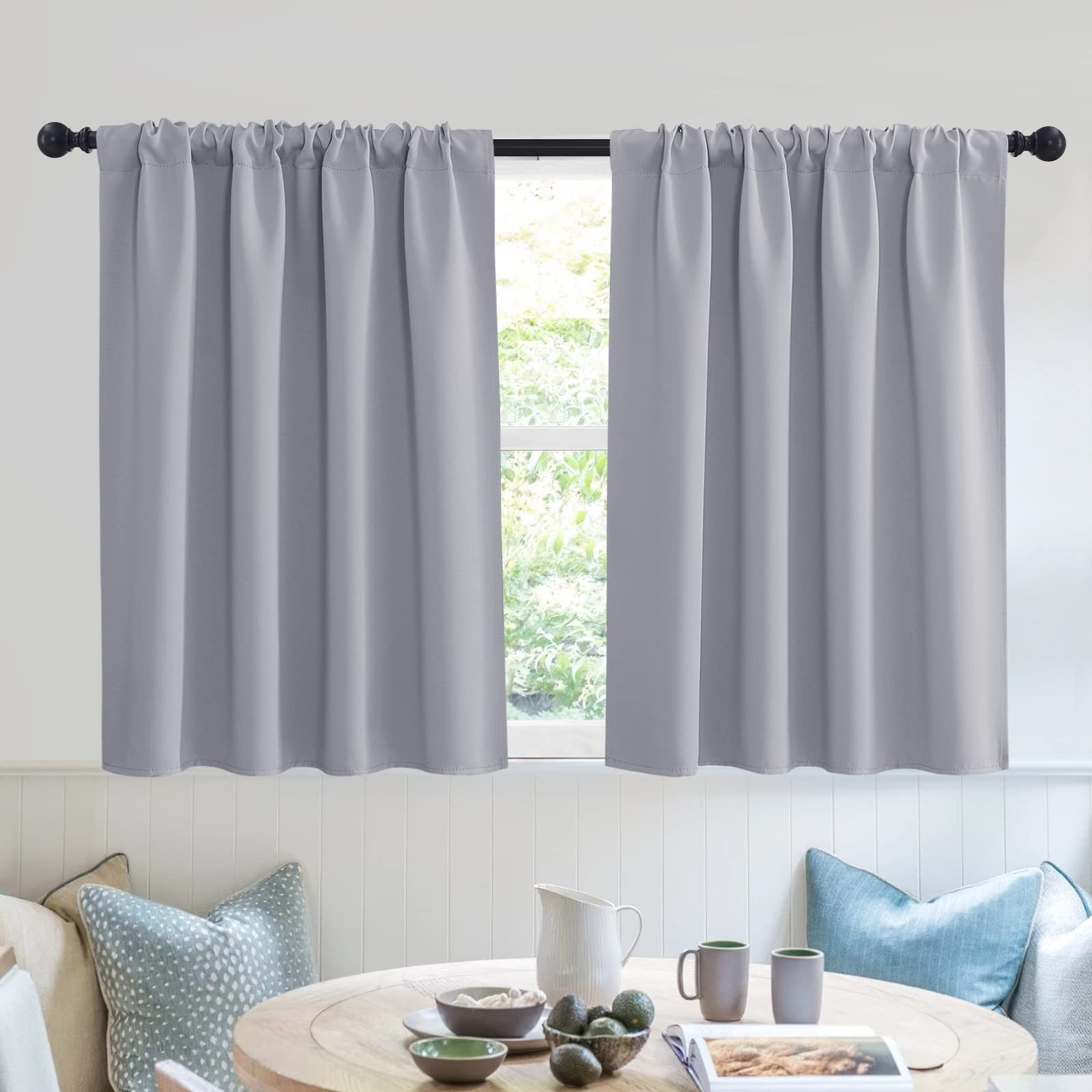 Short Blackout Curtains for Small Window Kitchen Bathroom Cafe RV
